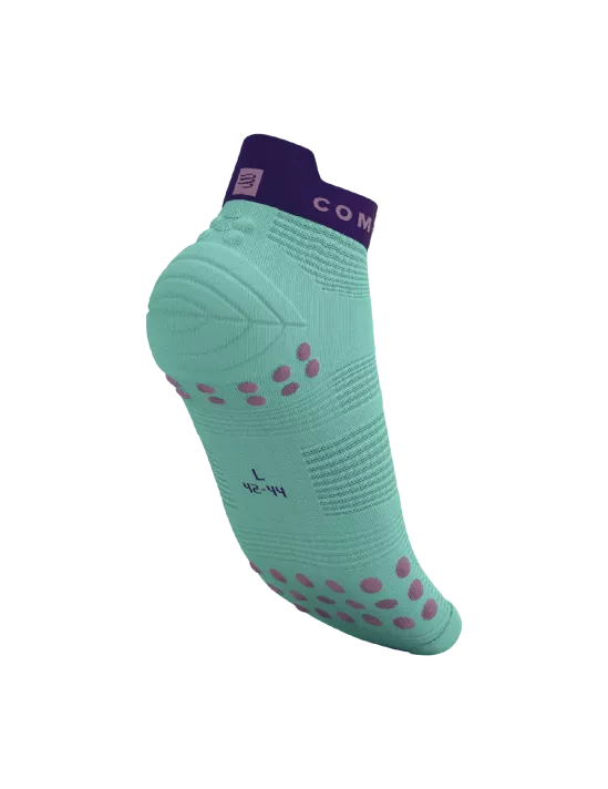 Compressport Pro Racing Socks v4.0 - Unisex Running Socks for Men & Women - Breathable Low-Cut Performance Socks in Shell Blue/Purple - Ideal for Marathon, Trail Running & Sports Training