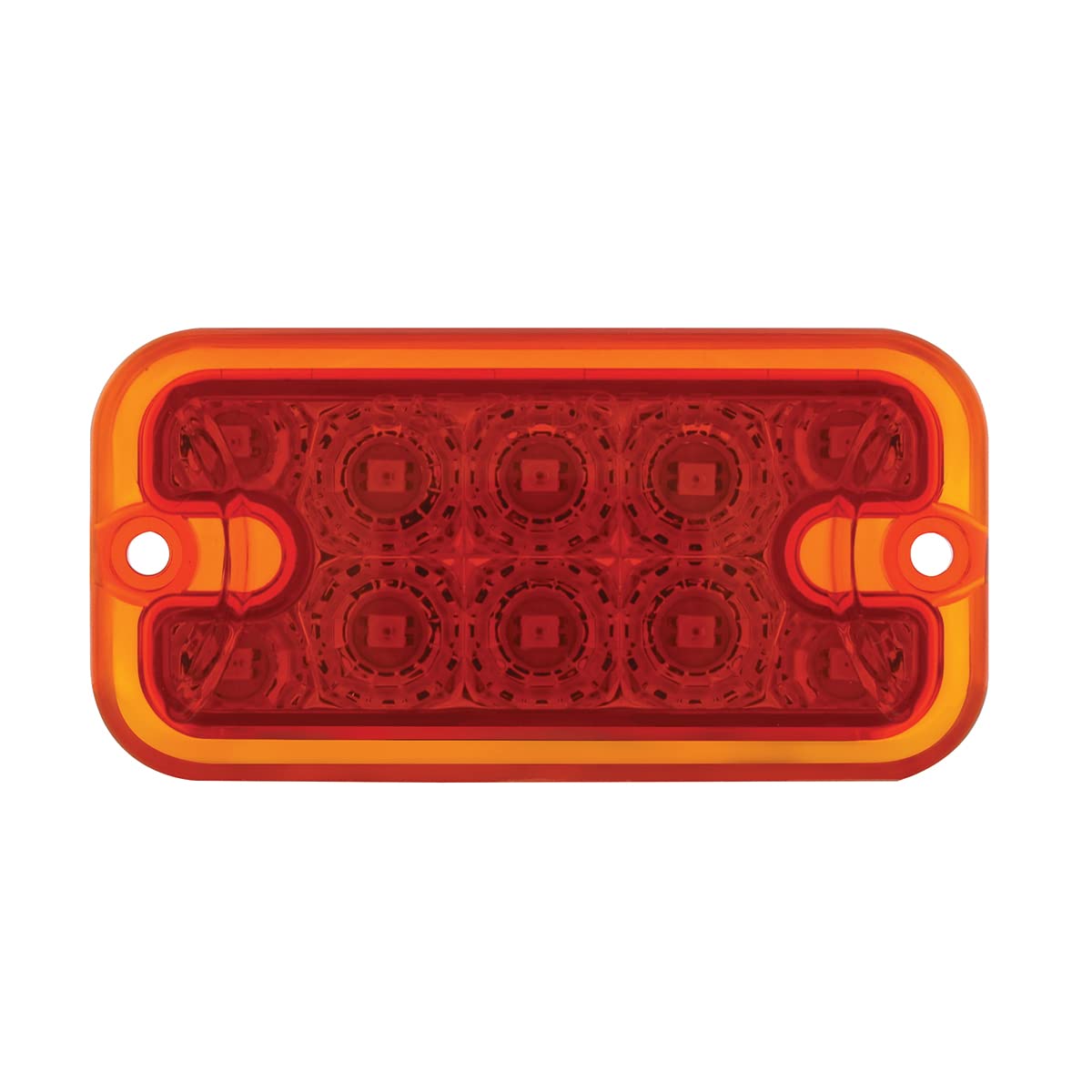 10 LED Dual Function Red Reflector Rectangular Light - Red LED & Lens for Trucks, Trailers & Emergency Vehicles | Durable & Bright Safety Light