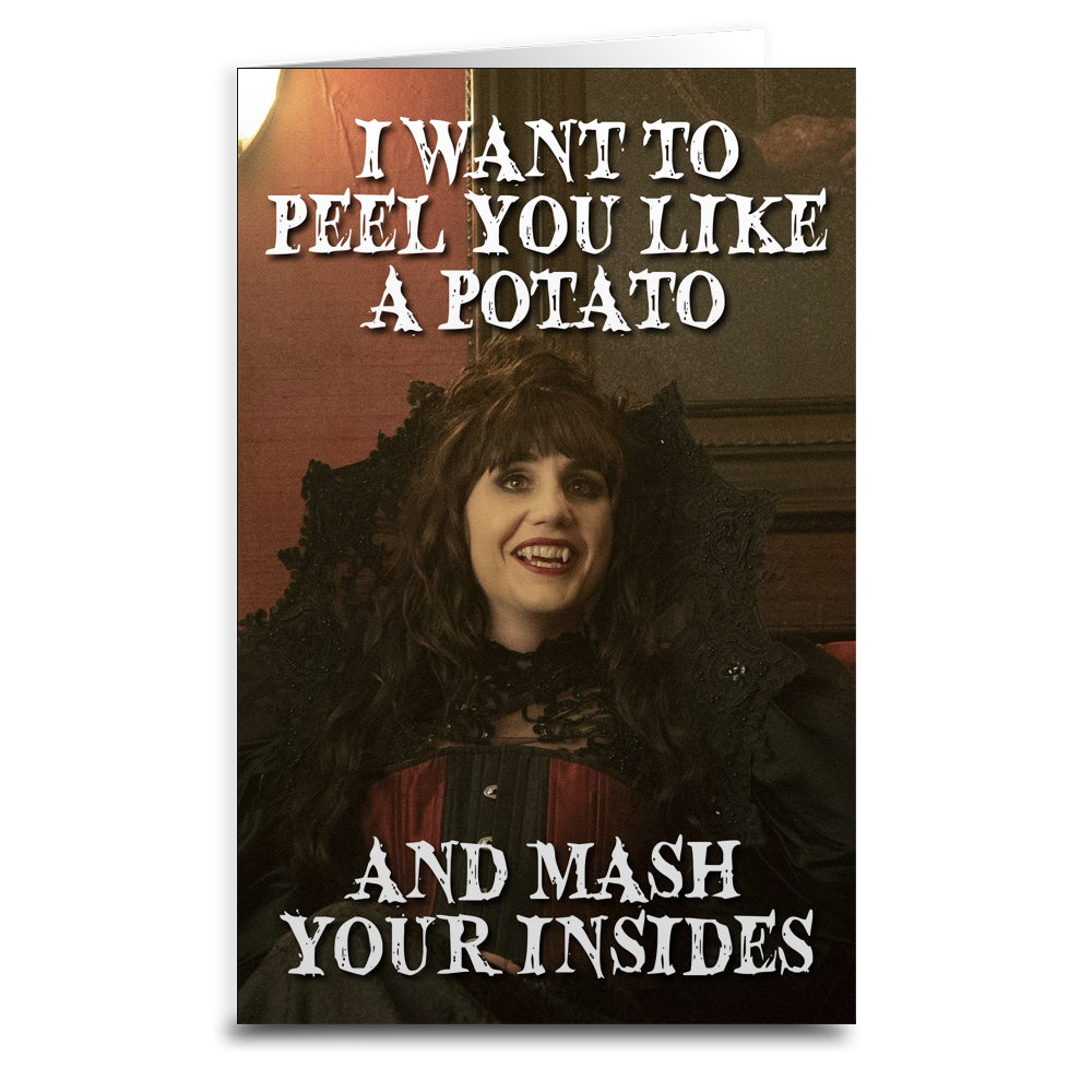 Funny Vampire Potato Greeting Card - What We Do In the Shadows Inspired - Perfect for Halloween, Birthdays & Fan Gifts