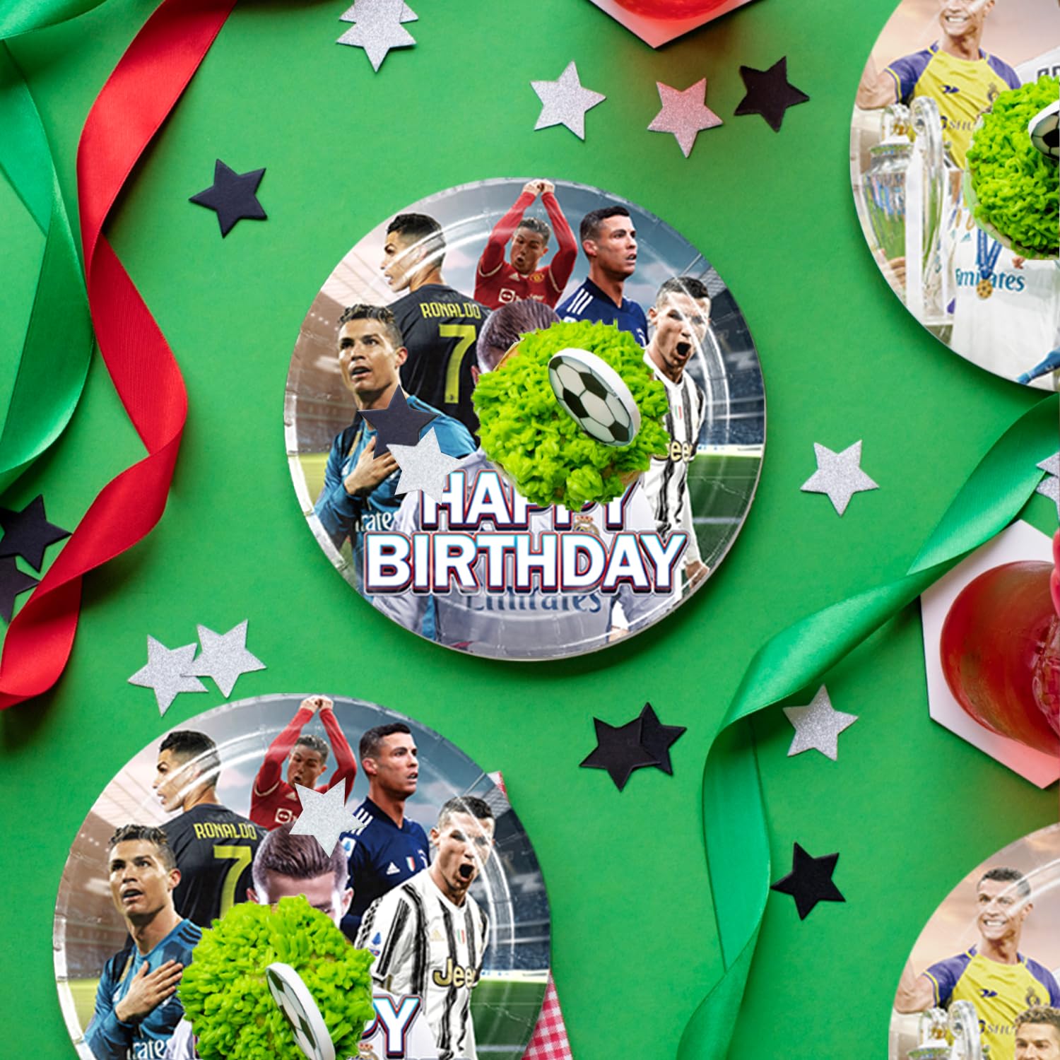20-Piece Soccer Birthday Party Decorations Set - 20 Plates, 20 Napkins & 43