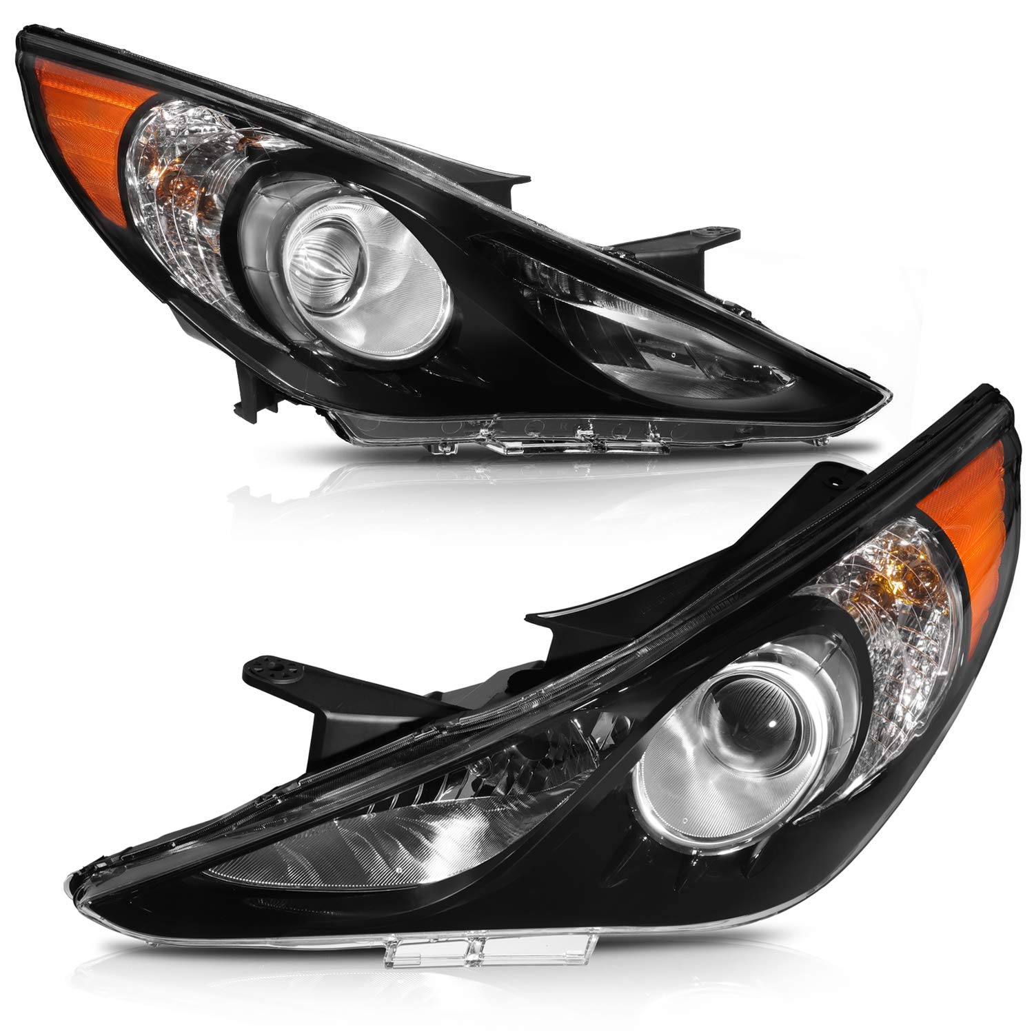AINTIER Headlight Assembly Replacement for Hyundai Sonata 2011-2014 (Excluding Hybrid Models) - Driver & Passenger Side Headlights - Perfect for Night Driving & Foggy Conditions