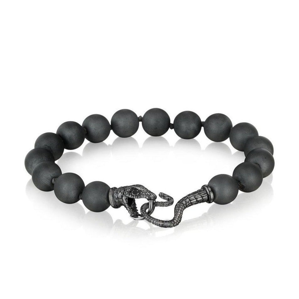 Natural Hematite Serpent Bracelet for Women - Healing Stone Jewelry for Stress Relief & Positive Energy - Perfect for Meditation, Yoga & Spiritual Gifts