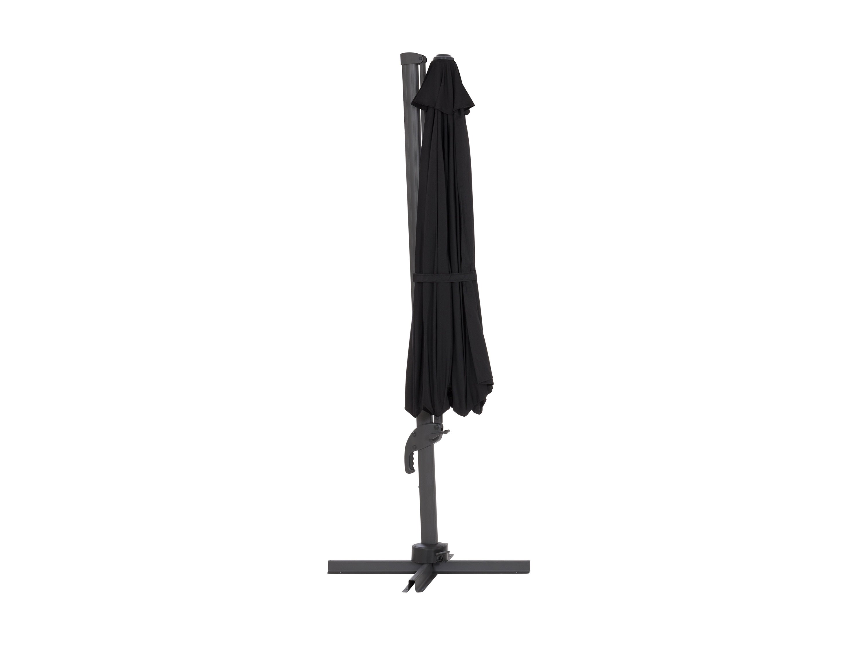 11.5ft Deluxe Offset Patio Umbrella in Black - Perfect for Poolside, Backyard, and Outdoor Dining Areas