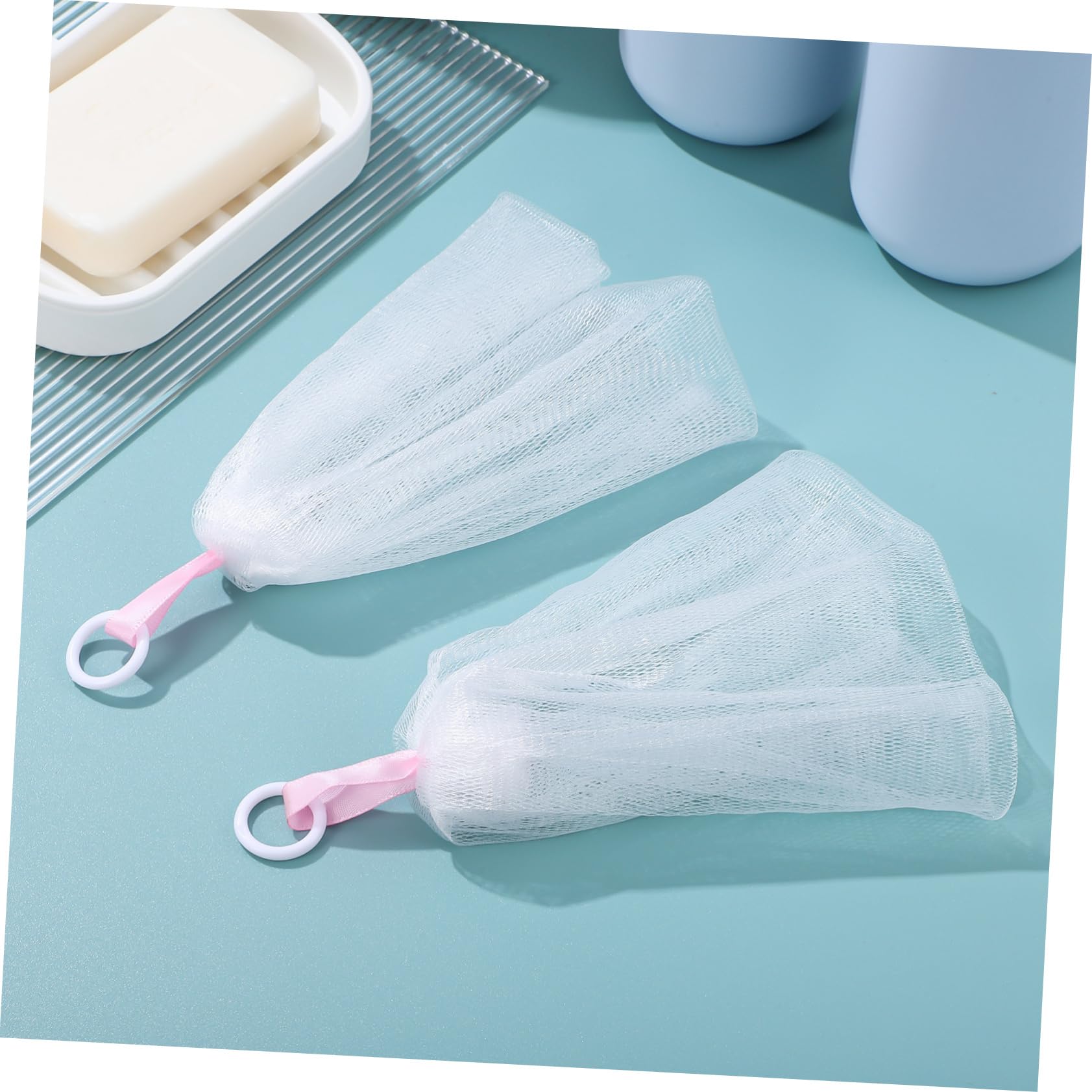 Healeved 3 Pack Soap Saver Pouch - Exfoliating Face Wash Net for Bar Soap Storage, Travel & Shower Use - Reusable Mesh Soap Bag for Gentle Cleansing & Lathering (Great for Camping, Gym & Daily Skincare)