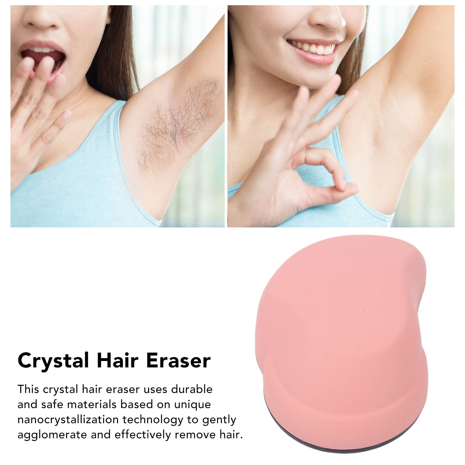 Horoper Crystal Hair Remover - Reusable & Painless Hair Removal Tool for Legs, Arms, Chest & Bikini Line | Gentle & Washable | Portable Hair Eraser for Women & Men | Perfect for Travel, Gym & Home Use
