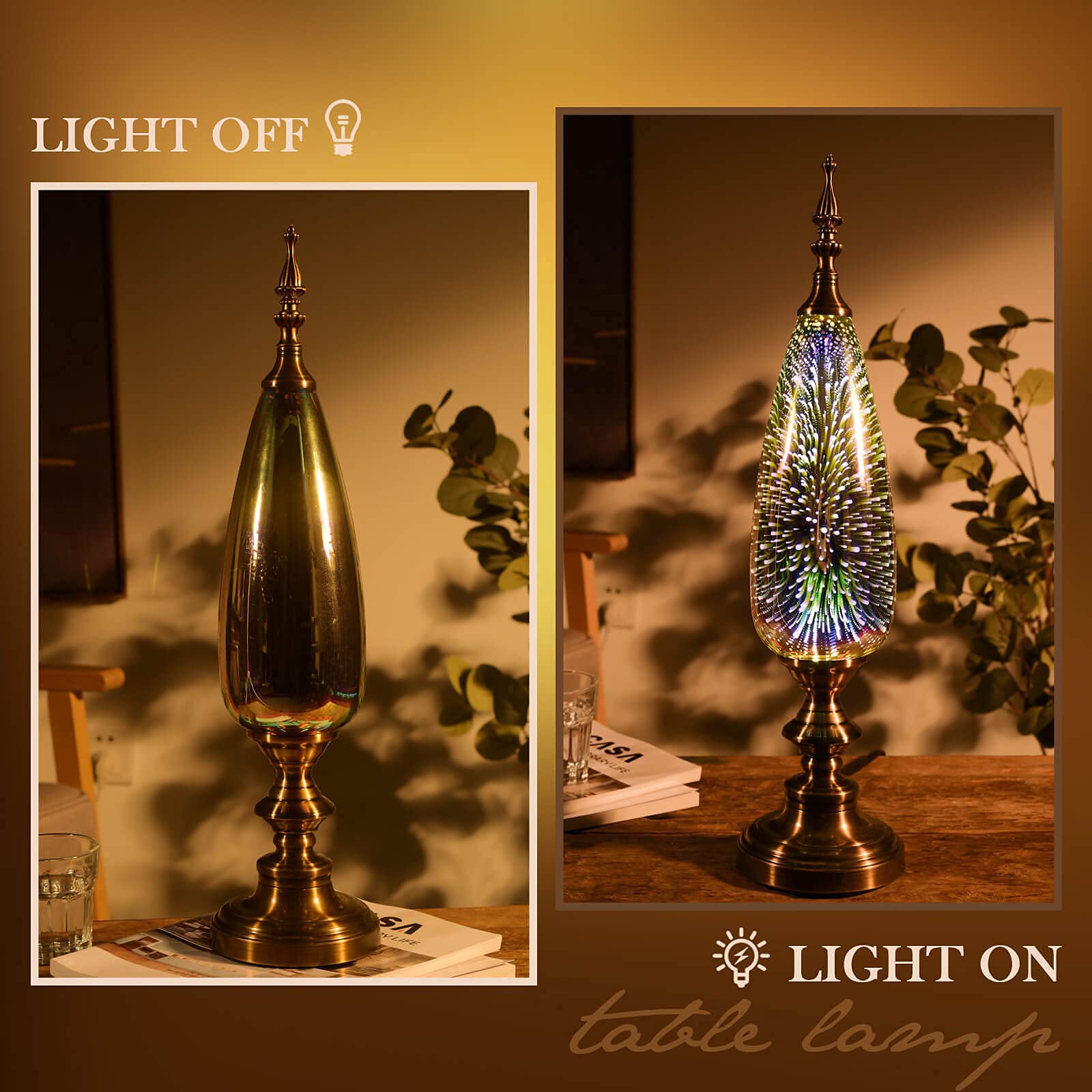 Porseme Modern Table Lamp with Pillar and Vase Set - Includes LED Bulbs - Perfect for Bedroom Nightstand, Living Room Decor, and Office Lighting