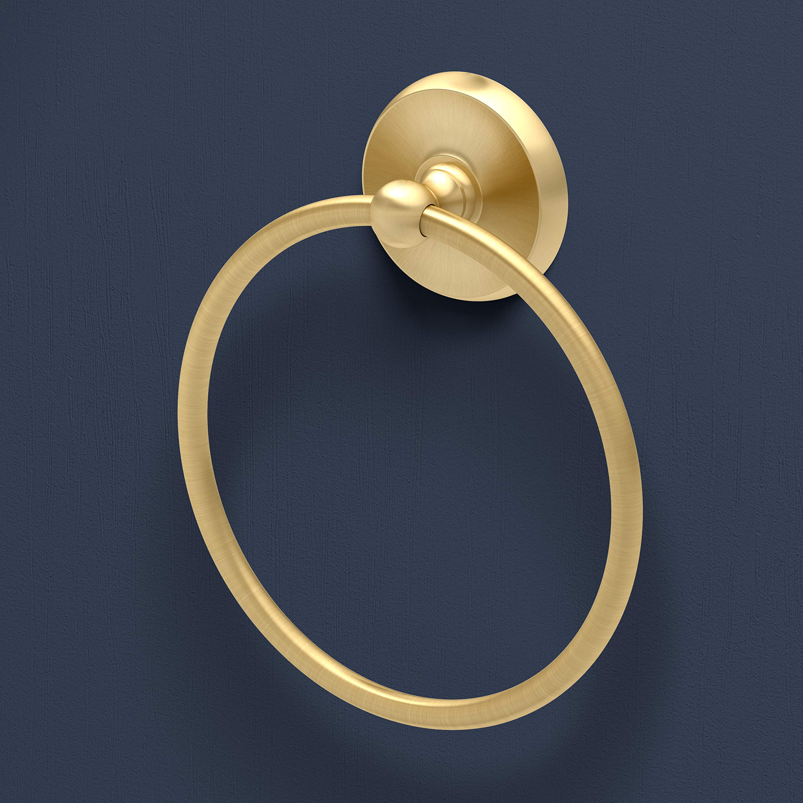 Gatco 5053 Designer II Brushed Brass Wall Mounted Towel Ring - 6.5