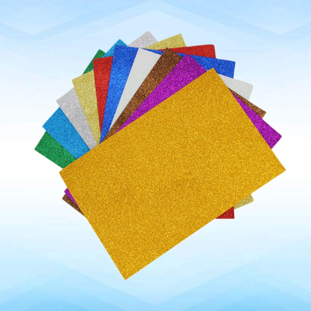 DOITOOL 10pcs Glitter Sponge Art Decal Sheets for Bogg Bags - DIY Craft Decal Paper for School Projects, Party Decor & Gift Wrapping
