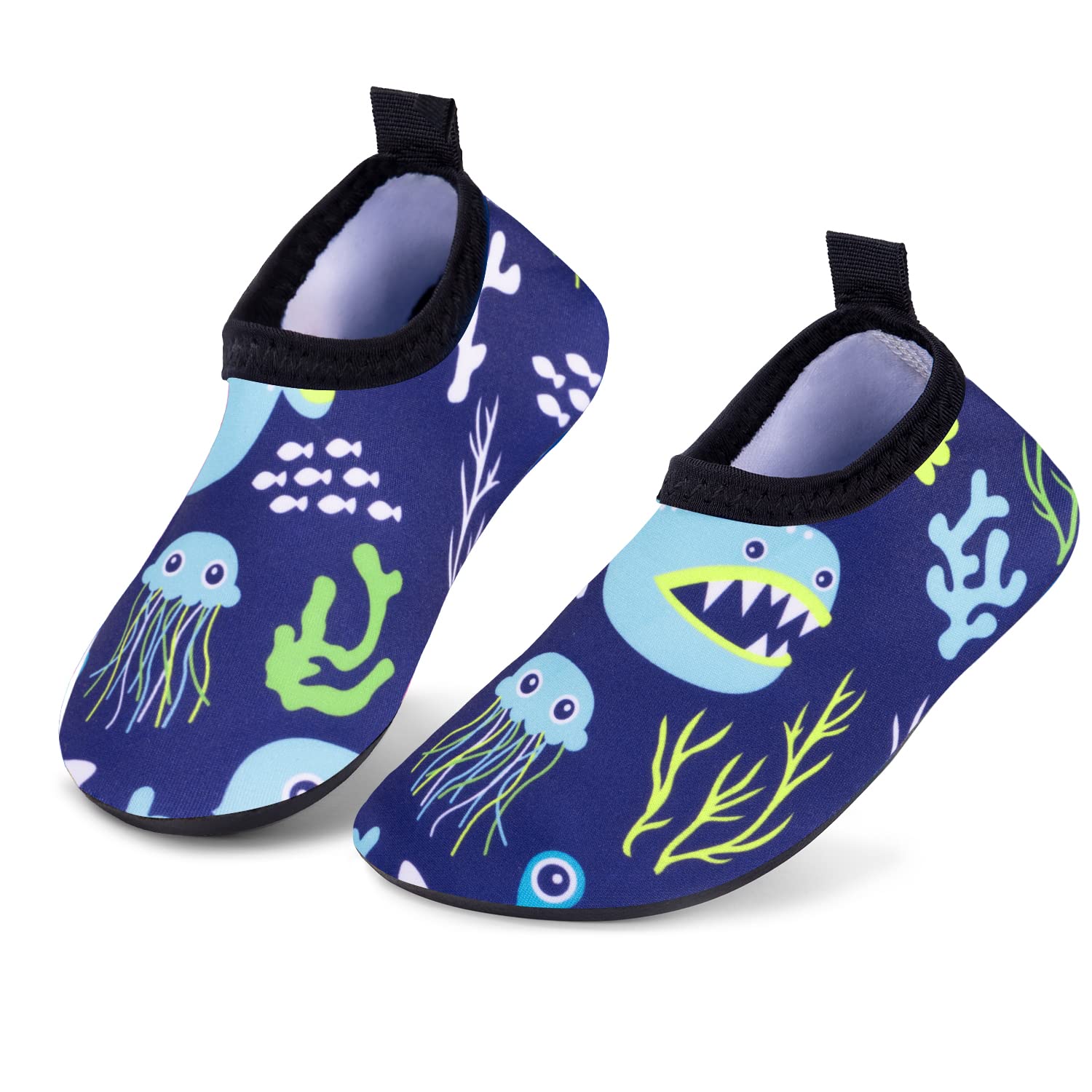 **RJVW Kids Boys Girls Swim Water Shoes - Non-Slip Quick Dry Aqua Socks for Toddler & Children | Barefoot Sports Shoes for Beach, Pool, Outdoor & Water Activities**    *(Use for swimming, beach play, water parks, boating, and summer outdoor adventures!)*