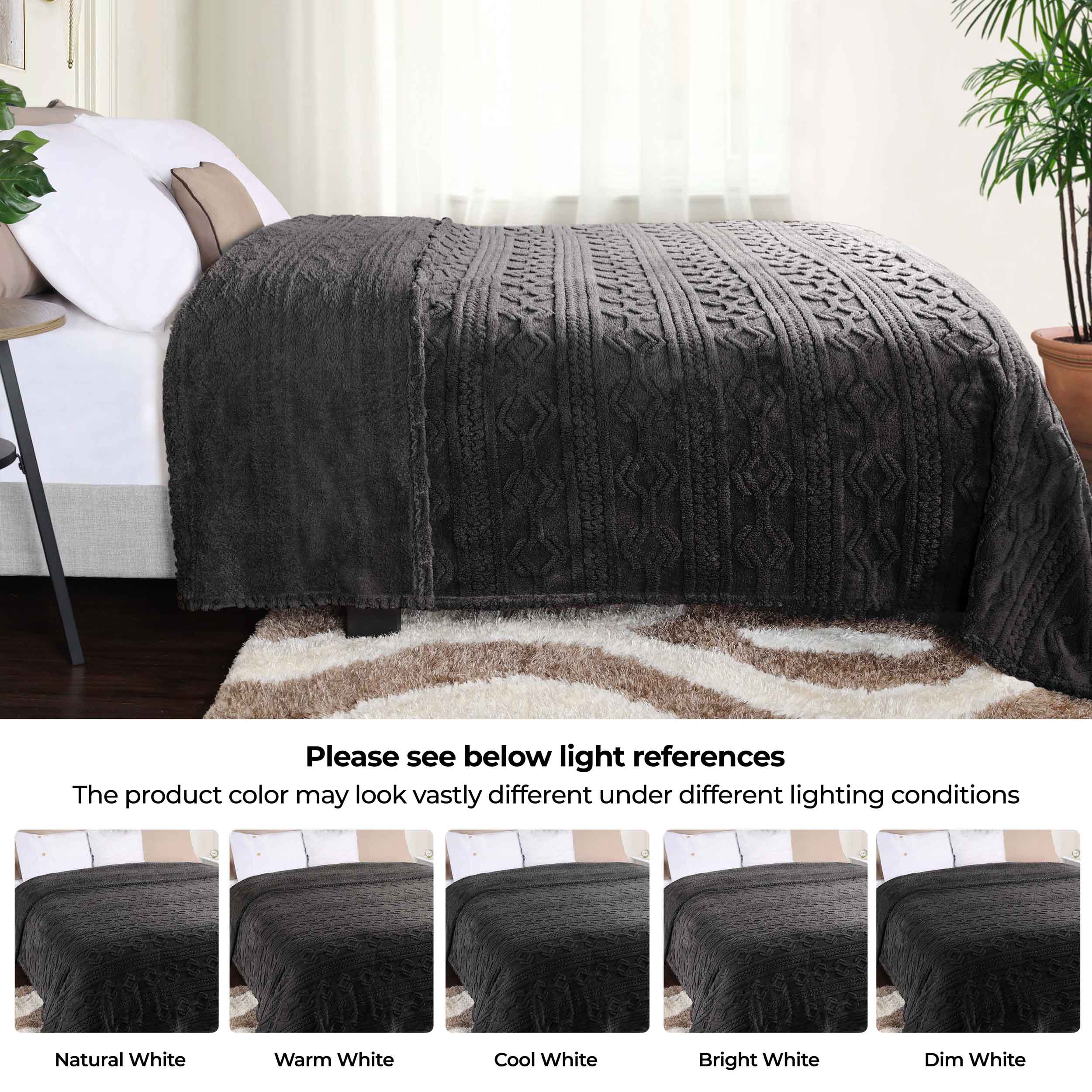 Arctic Boho Jacquard Plush Fleece Blanket - Ultra Soft & Warm Winter Throw for Couch, Bed, Sofa - Perfect for Home Decor, Cozy Nights & Gift Giving