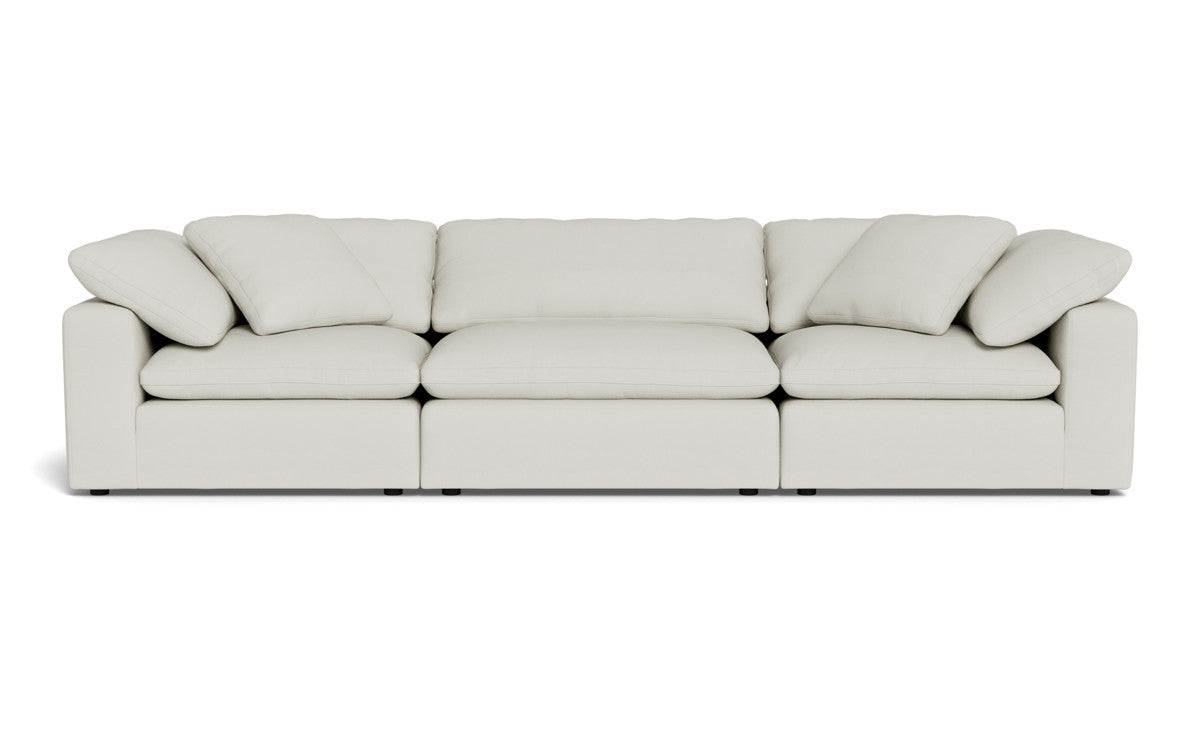 Fluffy 3-Piece Sofa Set - Ultra Soft Plush Fabric Sectional Couch for Living Room, Lounge & Family Room Comfort