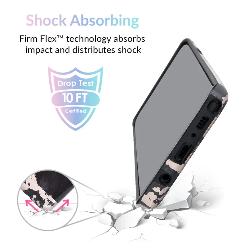 Samsung Galaxy Case in Black Marble with Rose Gold Chrome - Stylish & Protective Phone Cover for Everyday Use, Work, and Travel