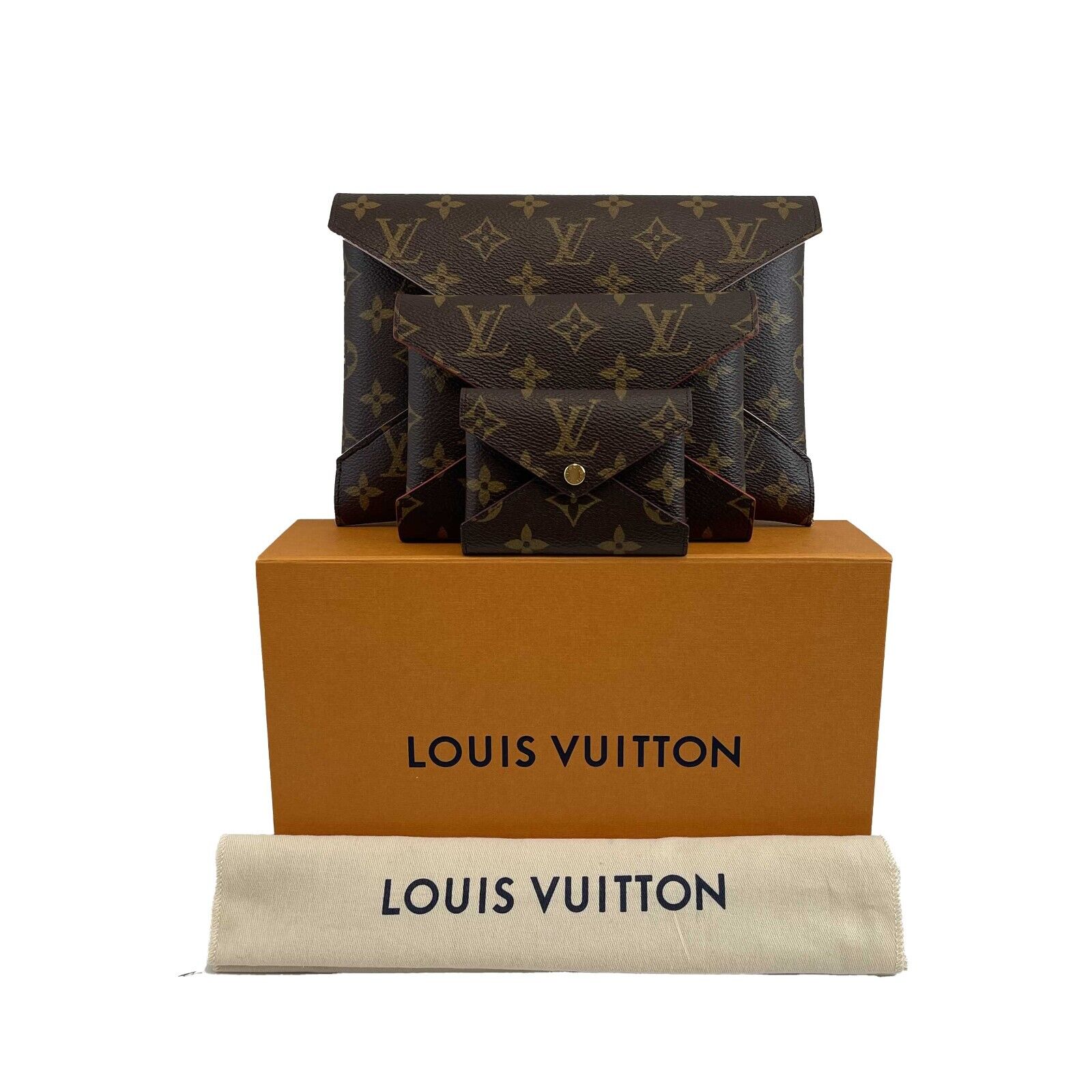 Louis Vuitton Monogram Kirigami Pochette Clutch Set - 3-Piece Luxury Leather Card Holder & Wallet Organizer for Women | Perfect for Travel, Parties & Everyday Use