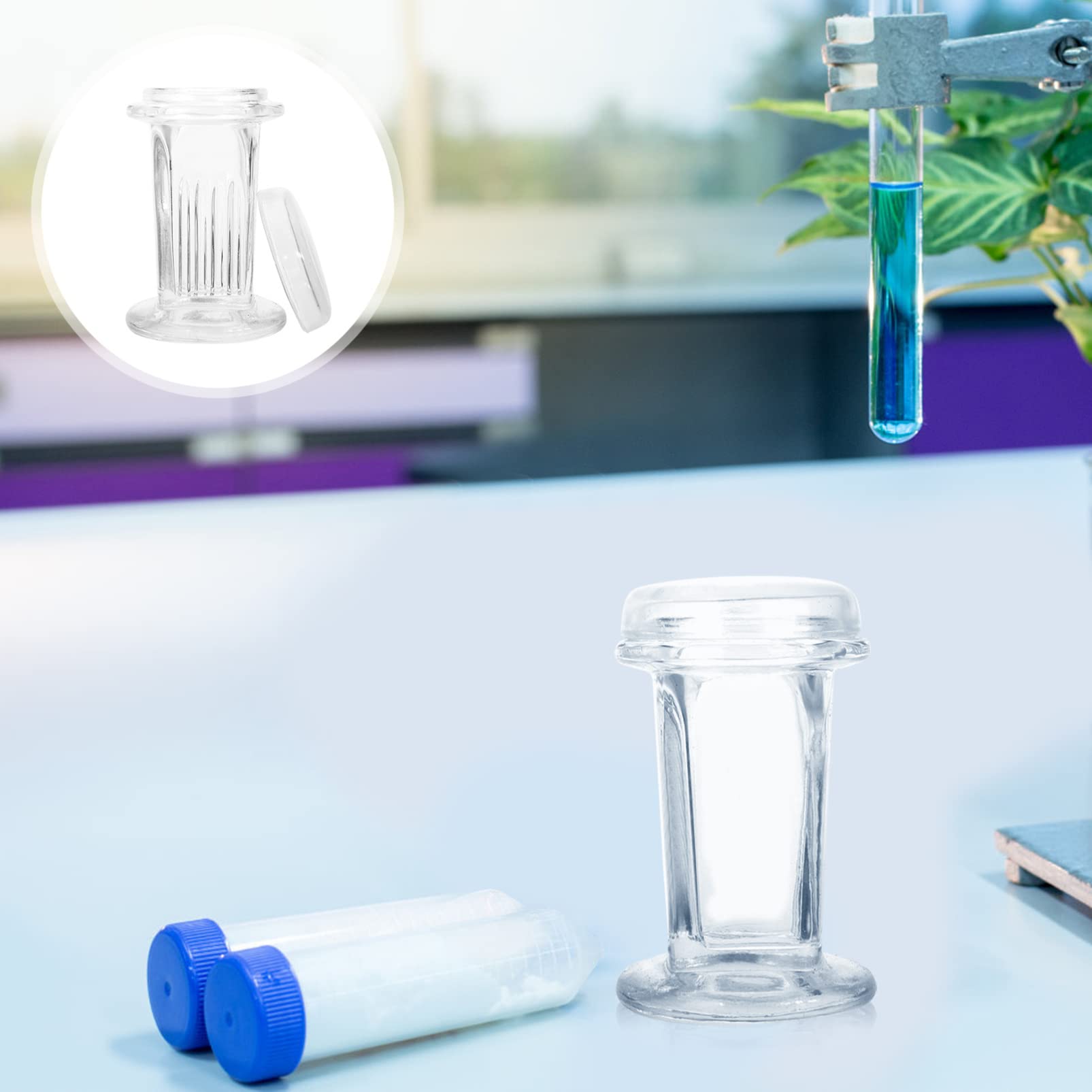 Premium Clear Glass Staining Jars with Lids - 1pc Lab Coplin Jars, Glass Containers & Canisters for Science Experiments, Art Projects & Chemical Storage | Ideal for Laboratories, DIY Crafts & Home Organization