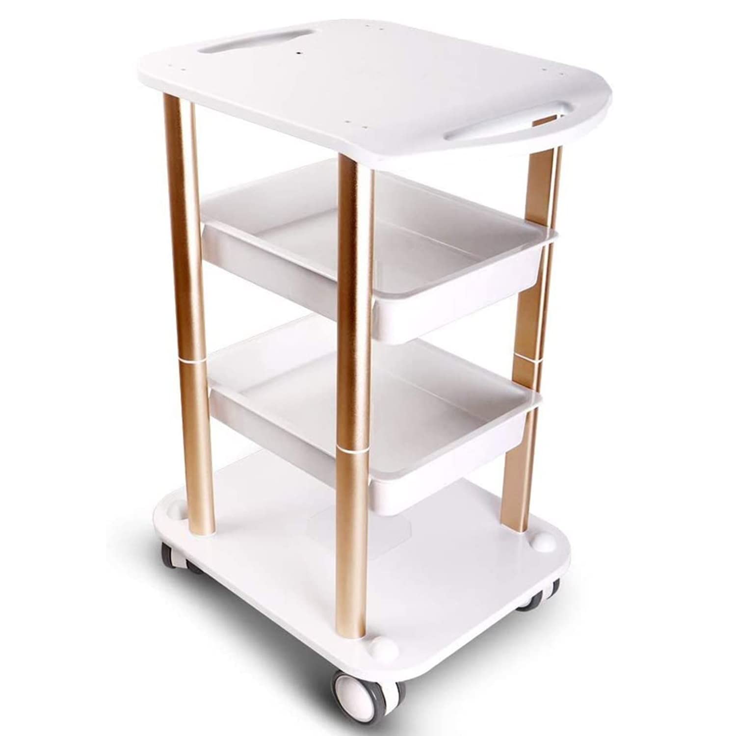 3-Tier Rolling Beauty Salon Cart with Wheels - Multifunctional Spa Trolley Stand for Equipment Storage, Mobile Utility Cart for Salon, Kitchen & Home Organization