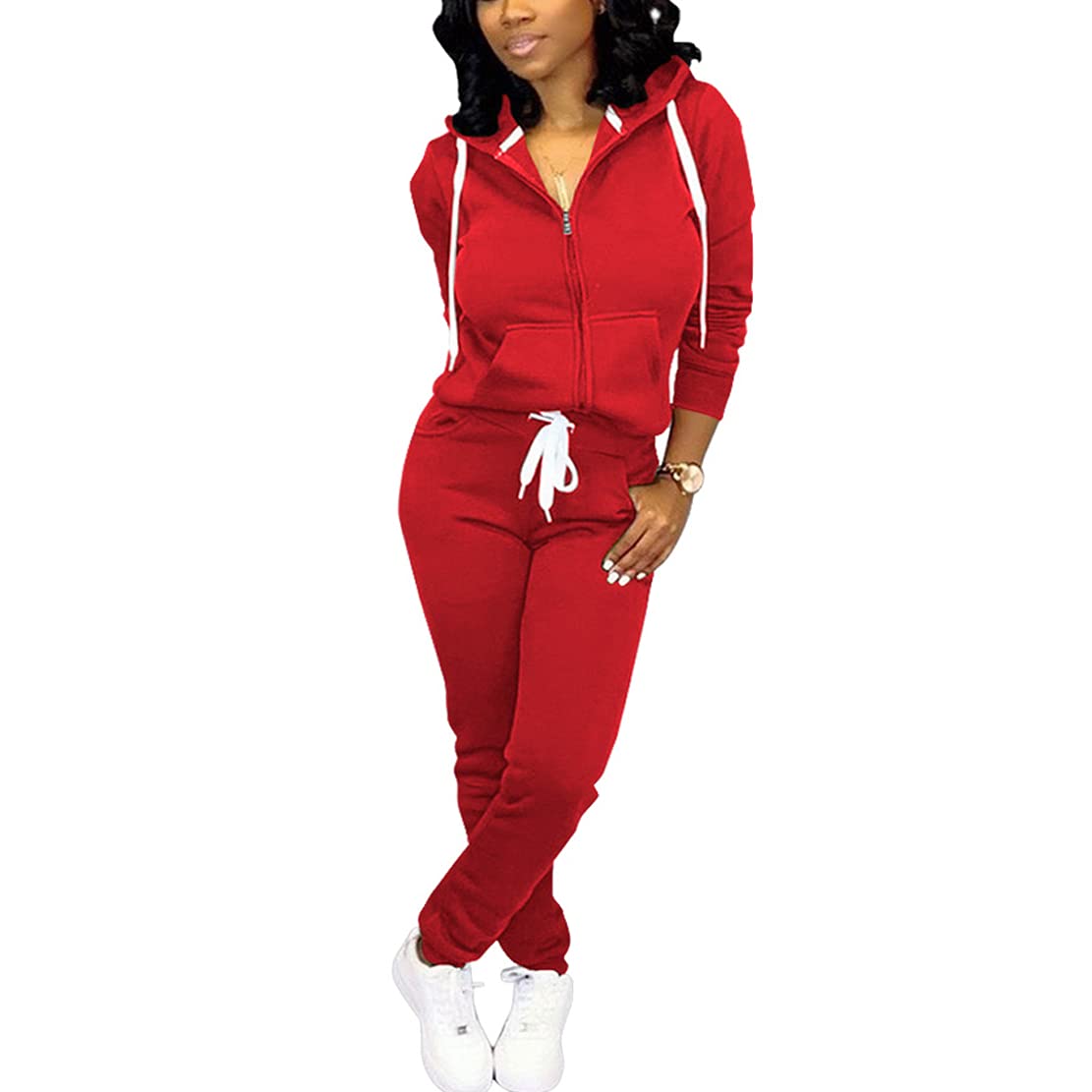 Mrskoala Women's 2-Piece Tracksuit Set - Soft Sweatpants & Hoodie Jogging Suit with Pockets for Workout, Running, Yoga & Lounge Wear - Perfect for Gym, Travel & Casual Outfits