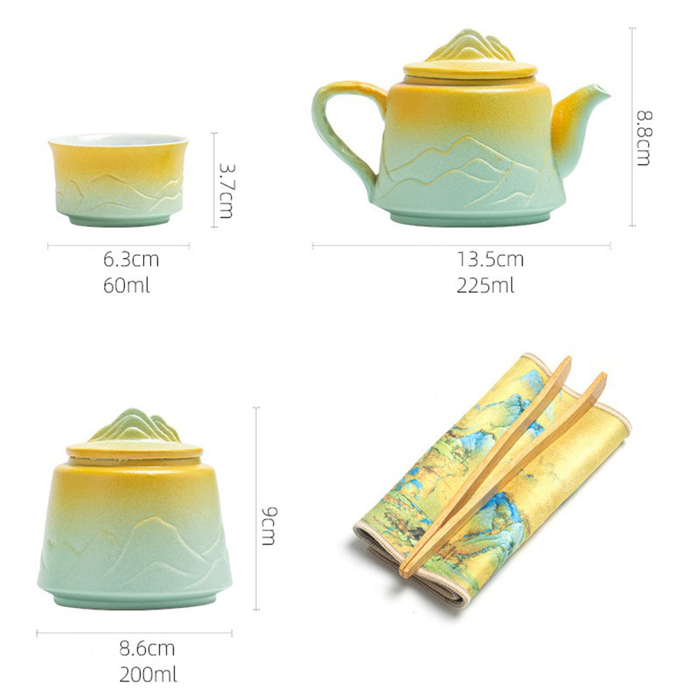 Premium White Clay Tea Set for Mountain & River Ceramic - Perfect for Chinese Tea Ceremony, Home Decor & Gifting