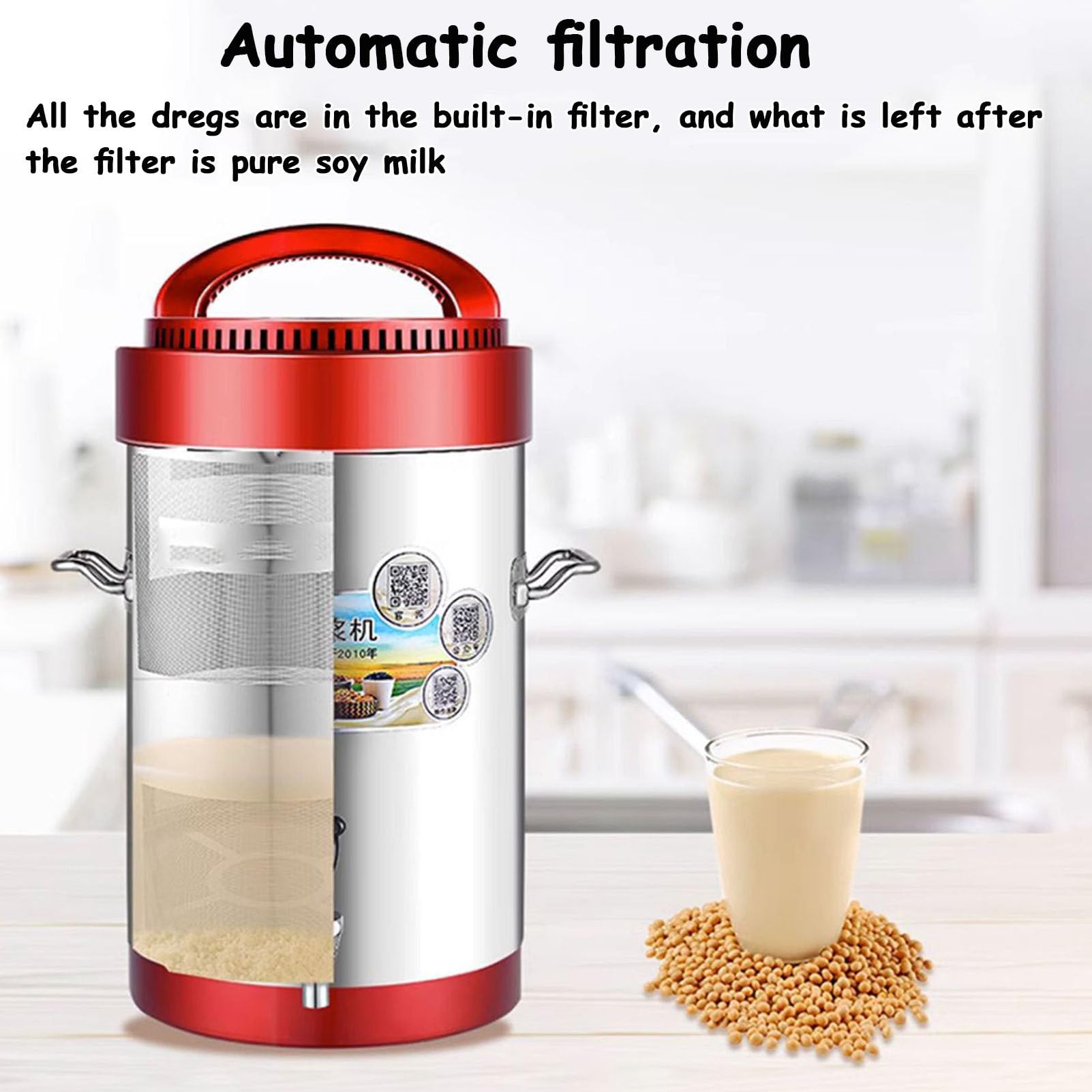 **15L Automatic Soy Milk Maker Machine with LED Display - Nut, Oat & Soup Maker for Homemade Plant-Based Drinks & Healthy Cooking**