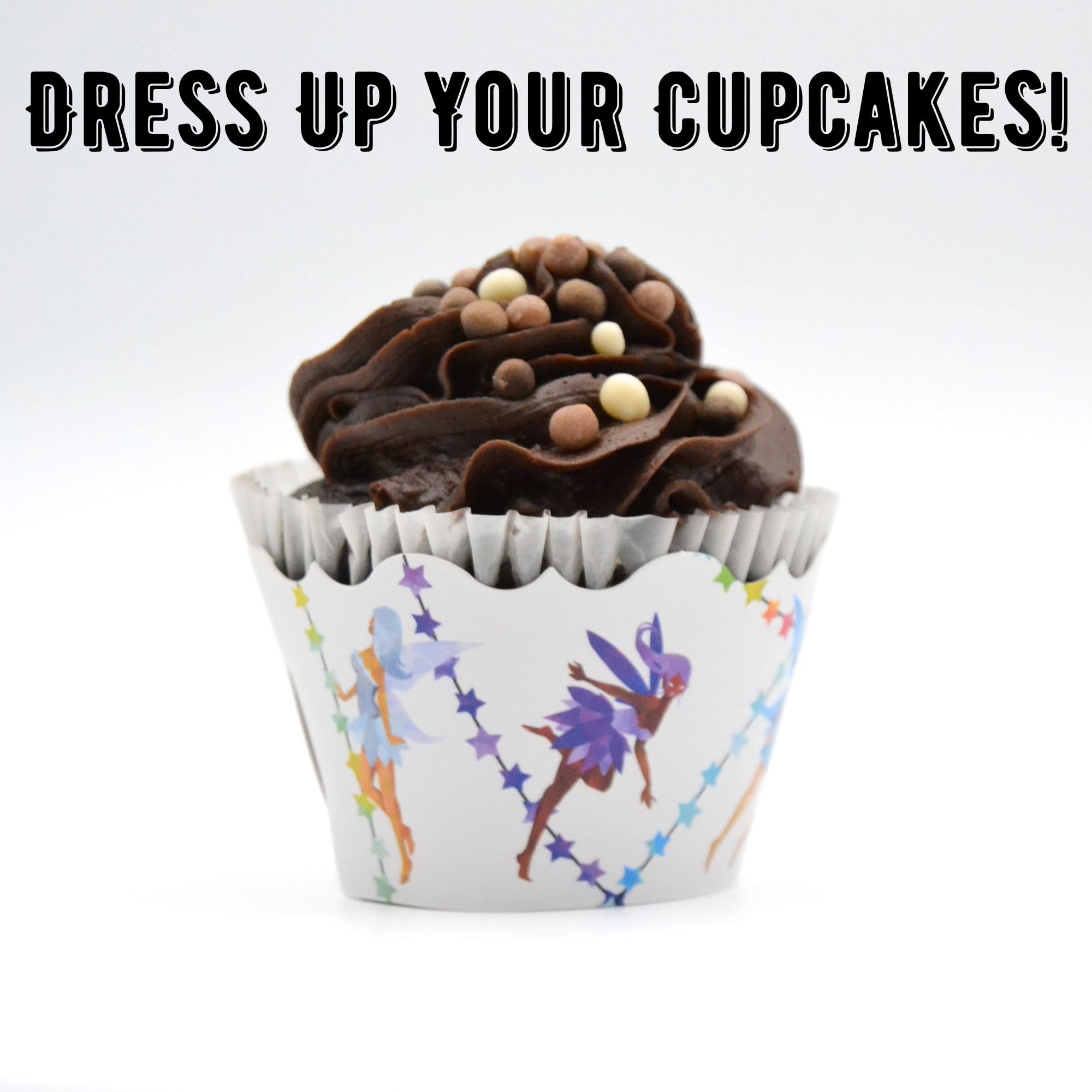 Enchanted Fairy Princess Cupcake Wrappers (12 Pack) - Woodland Fairy Garden Baby Shower Decorations, Magical Tea Party Food Favors for Pixie Dust Themed Celebrations - Perfect for Fairy Queen Birthday Parties, Enchanted Forest Decor & Garden Tea Events