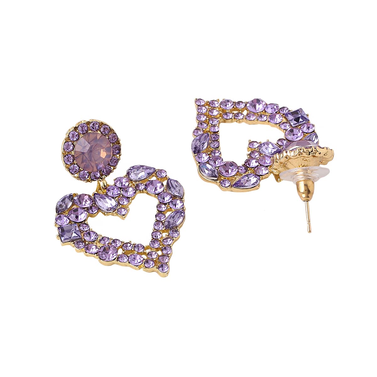 Crystal Drop Earrings for Women - Gold Plated Heart Shaped Yellow Chimes Earrings | Elegant Dangle Earrings for Girls & Women | Perfect Birthday, Anniversary & Valentine's Day Gift | Great for Parties, Weddings & Date Nights