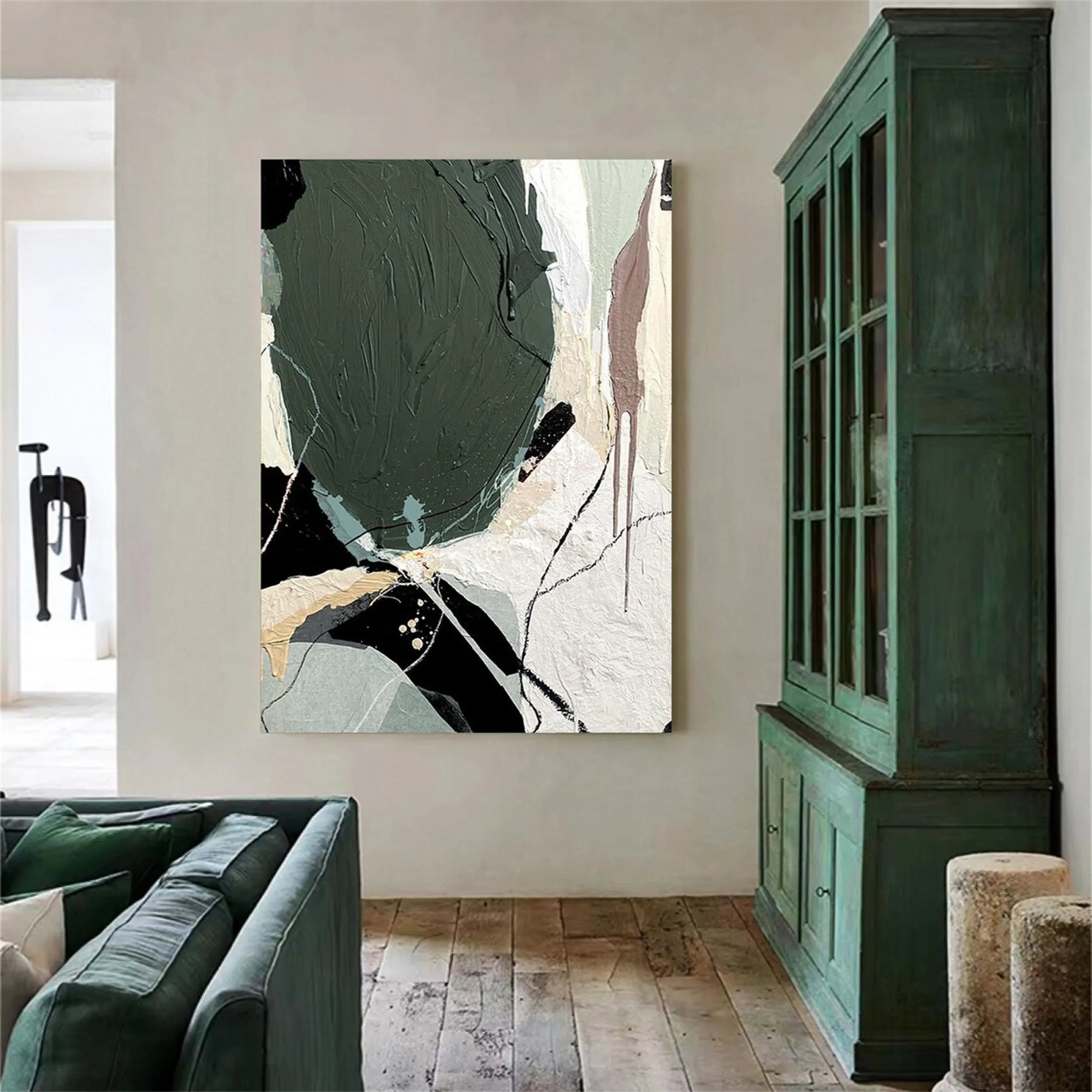 Blue & Green Abstract Wall Art Print #BG033 - Modern Home Decor for Living Room, Bedroom & Office