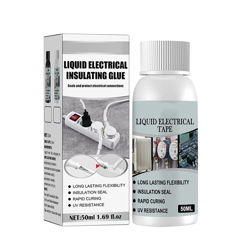 Waterproof Liquid Electrical Tape - Fast Dry Insulation Glue for Wiring Harness & Cable Repair (50ml, White) - DIY & Industrial Use