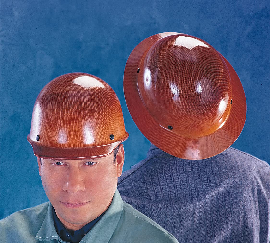 MSA Skullgard Full-Brim Hard Hat with Staz-On Pinlock Suspension - Phenolic Resin Construction, 350°F Heat Resistance, Non-Slotted Design | ANSI-Compliant Safety Helmet for Construction, Mining & Industrial Work