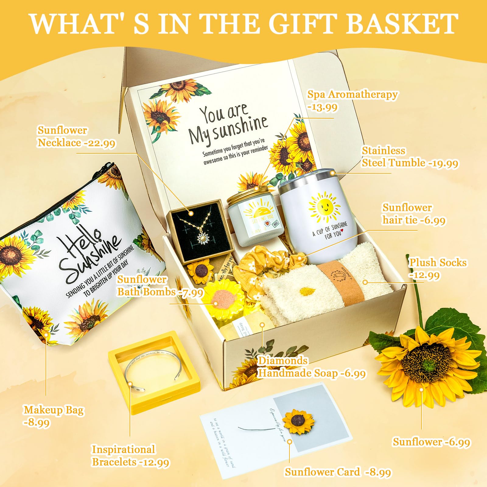 **Sunflower Gifts for Women - Birthday, Thank You, Graduation & Care Package Ideas for Mom, Grandma, Sister & Best Friend - Perfect for Sunshine-Themed Occasions & Thoughtful Surprises**
