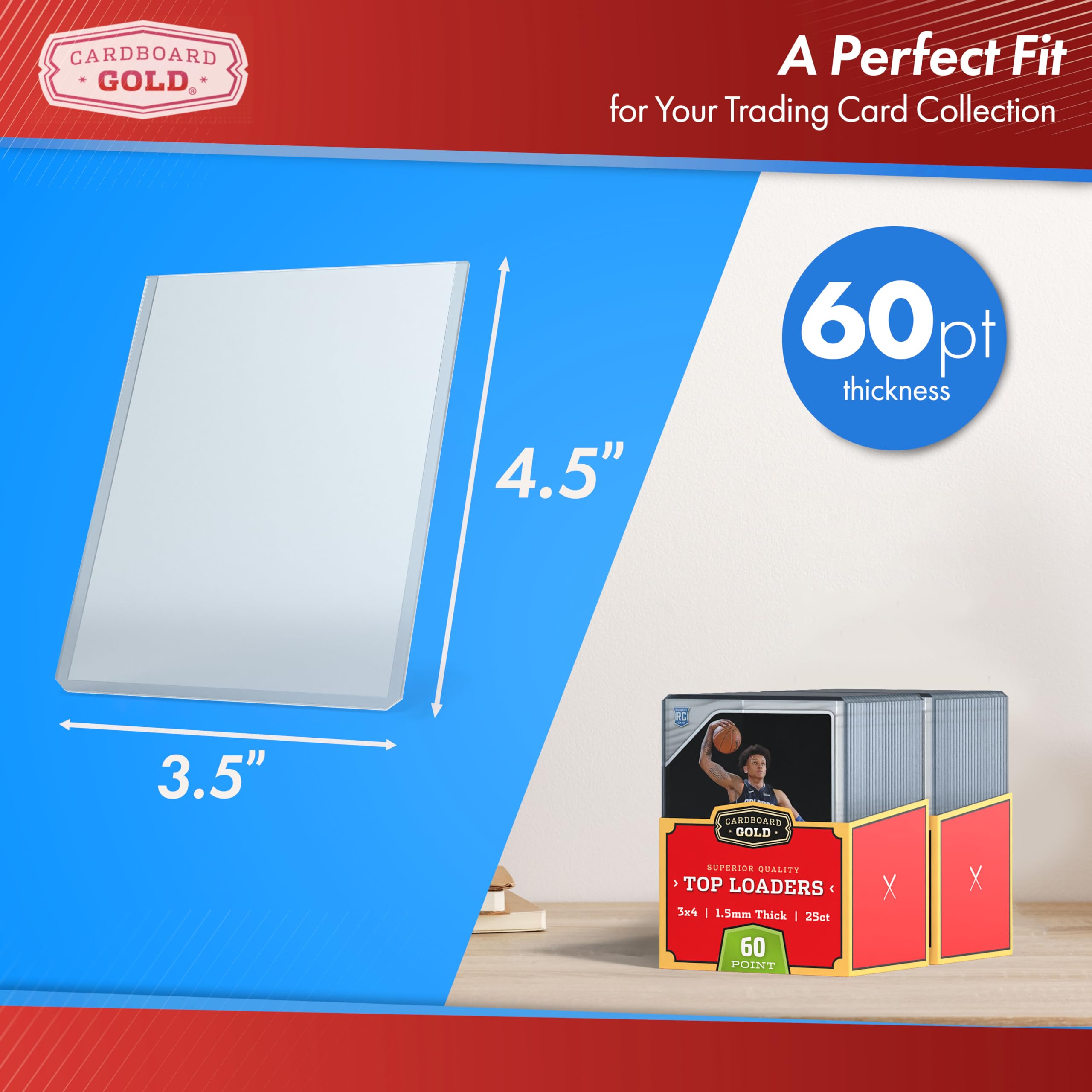 Premium 60pt 3x4 Inch Trading Card Toploaders - 500 Count Crystal Clear Hard Plastic Sleeves for Baseball, Sports & Collectible Cards Protection - Perfect for Card Grading, Storage & Display