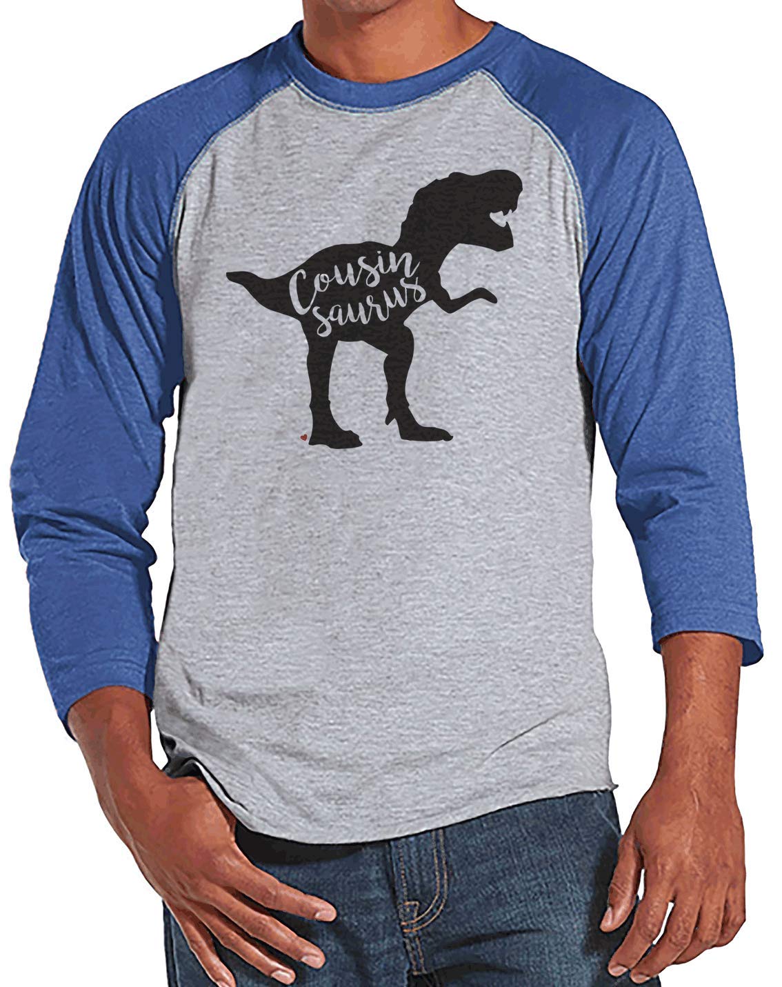 Dino Cousinsaurus Men's Raglan Tee - Soft & Stylish Dinosaur Graphic T-Shirt for Casual Wear & Gifts | Perfect for Everyday Outfits, Parties & Dinosaur Lovers