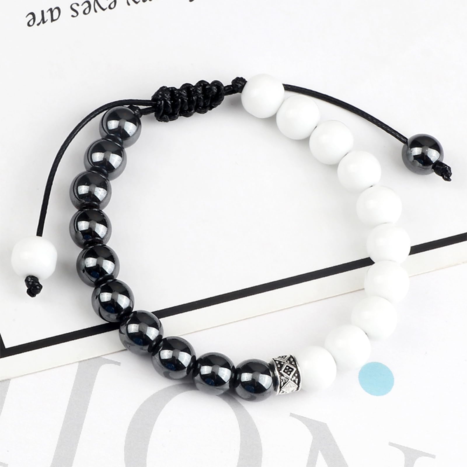 Natural Tiger Eye & Lava Stone Beaded Bracelet for Women & Men - Adjustable Braided Couple Bracelet with White Porcelain Beads - Spiritual Jewelry Gift for Yoga, Meditation & Everyday Wear