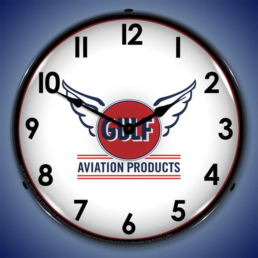 Vintage LED Wall Clock - 14 Inch Retro Lighted Clock for Home, Office & Aviation Enthusiasts | Perfect for Bedroom, Living Room & Pilot Gifts