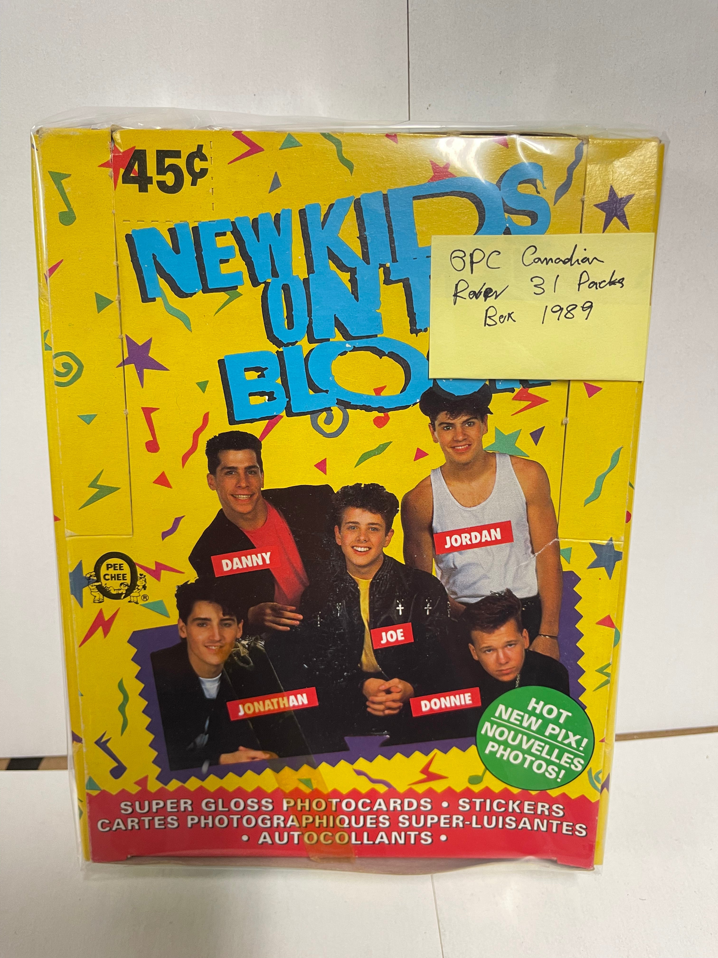 1989 O-Pee-Chee Canadian Version New Kids on the Block 31 Sealed Card Packs with Original Box - Rare Collectible Trading Cards for 80s Music Fans & Memorabilia Collectors