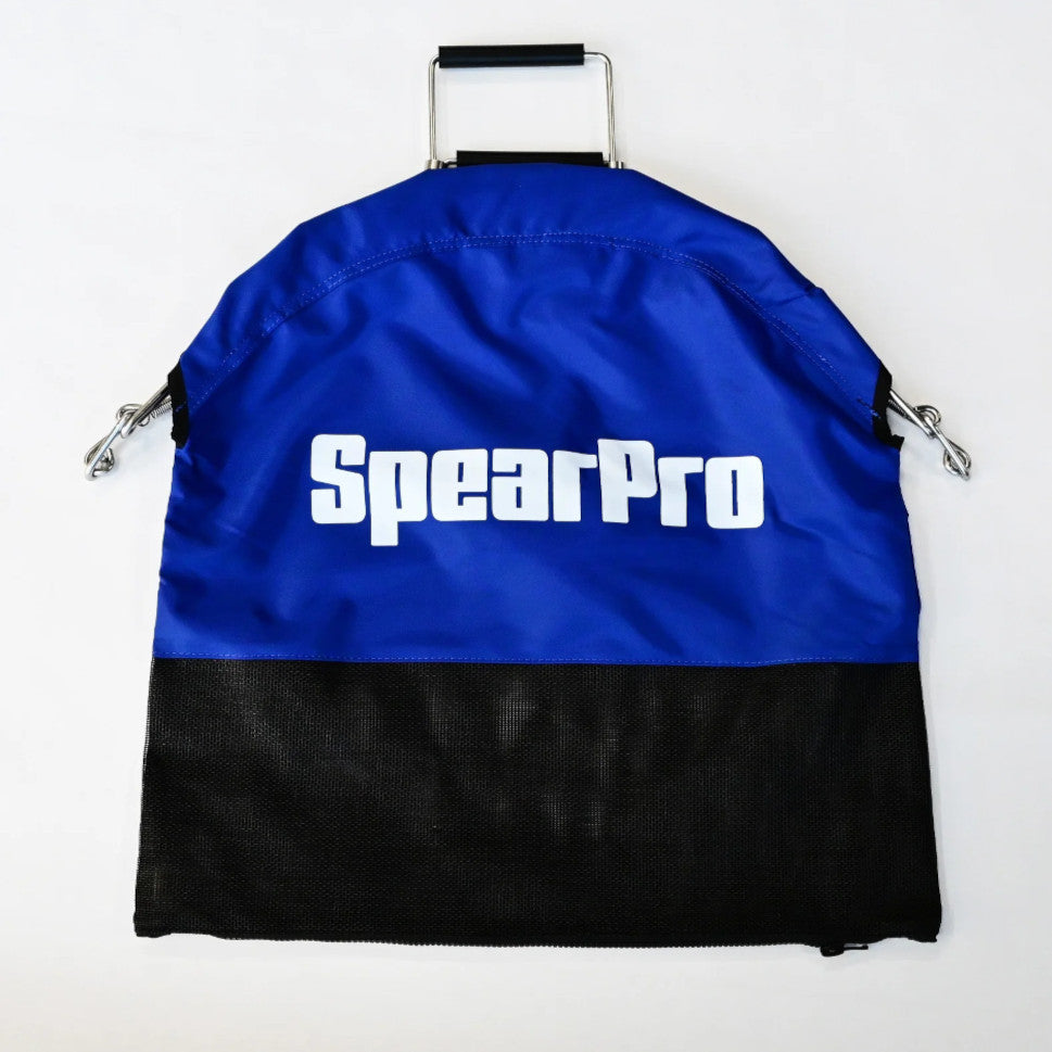 Heavy Duty One Handed Lobster Bag with Zipper - 20x25 Inches Blue Fishing Net for Boating, Crabbing & Seafood Harvesting | Spear Pro