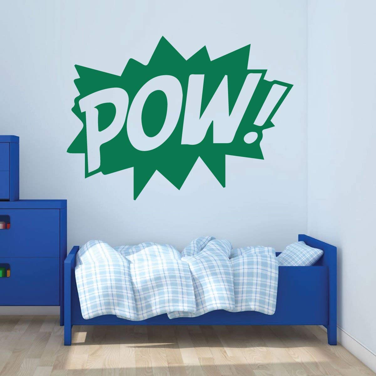 Super Hero Wall Decal Stickers - POW! Vinyl Decoration for Boys Bedroom, Playroom & Nursery - Perfect for Superhero Themed Kids Room Decor & Birthday Party Backdrop