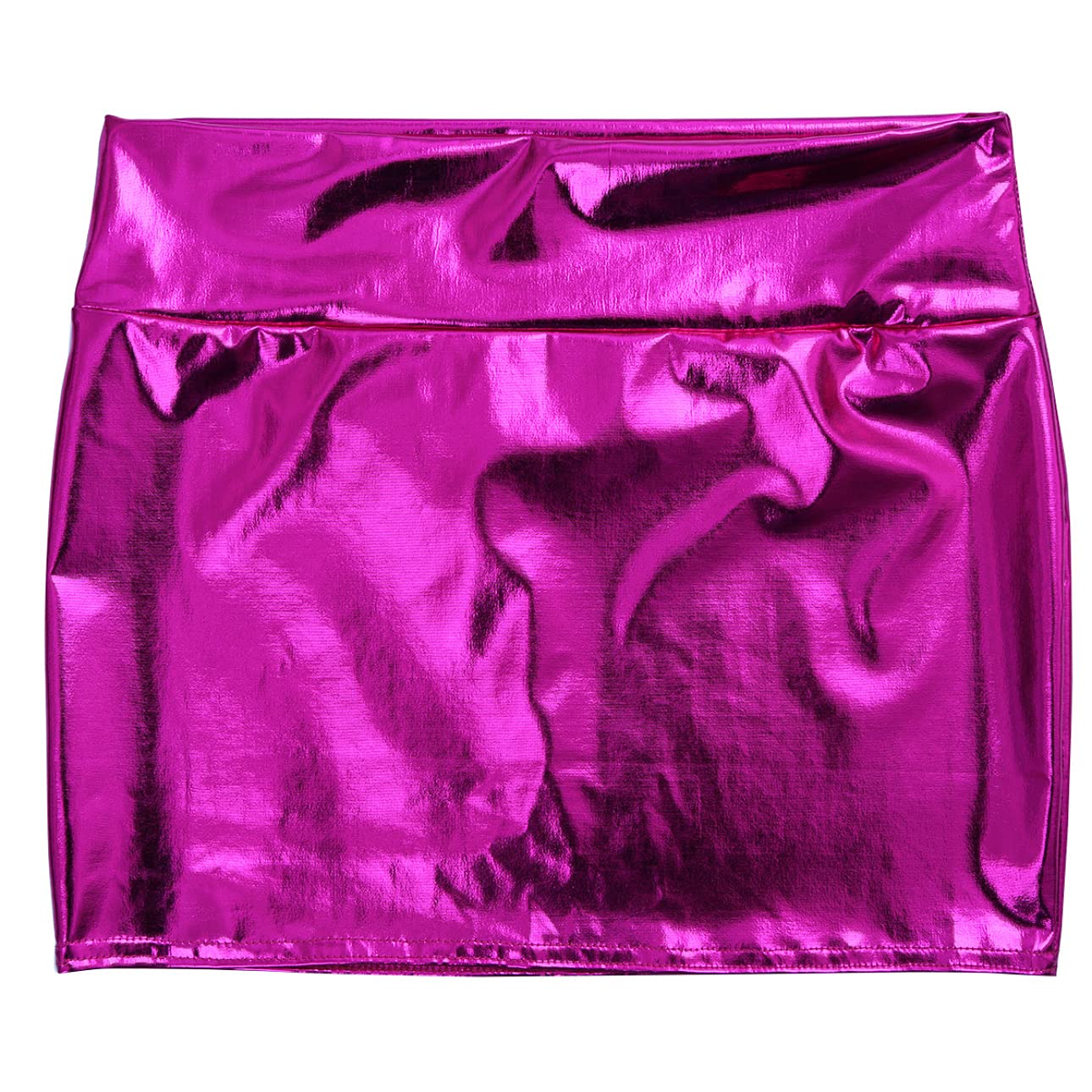 Women's Shiny Metallic Liquid Mini Skirt - Sexy A-Line Party Skirt for Night Out, Clubwear & Cocktail Dresses | Perfect for Clubbing, Date Nights & Special Occasions