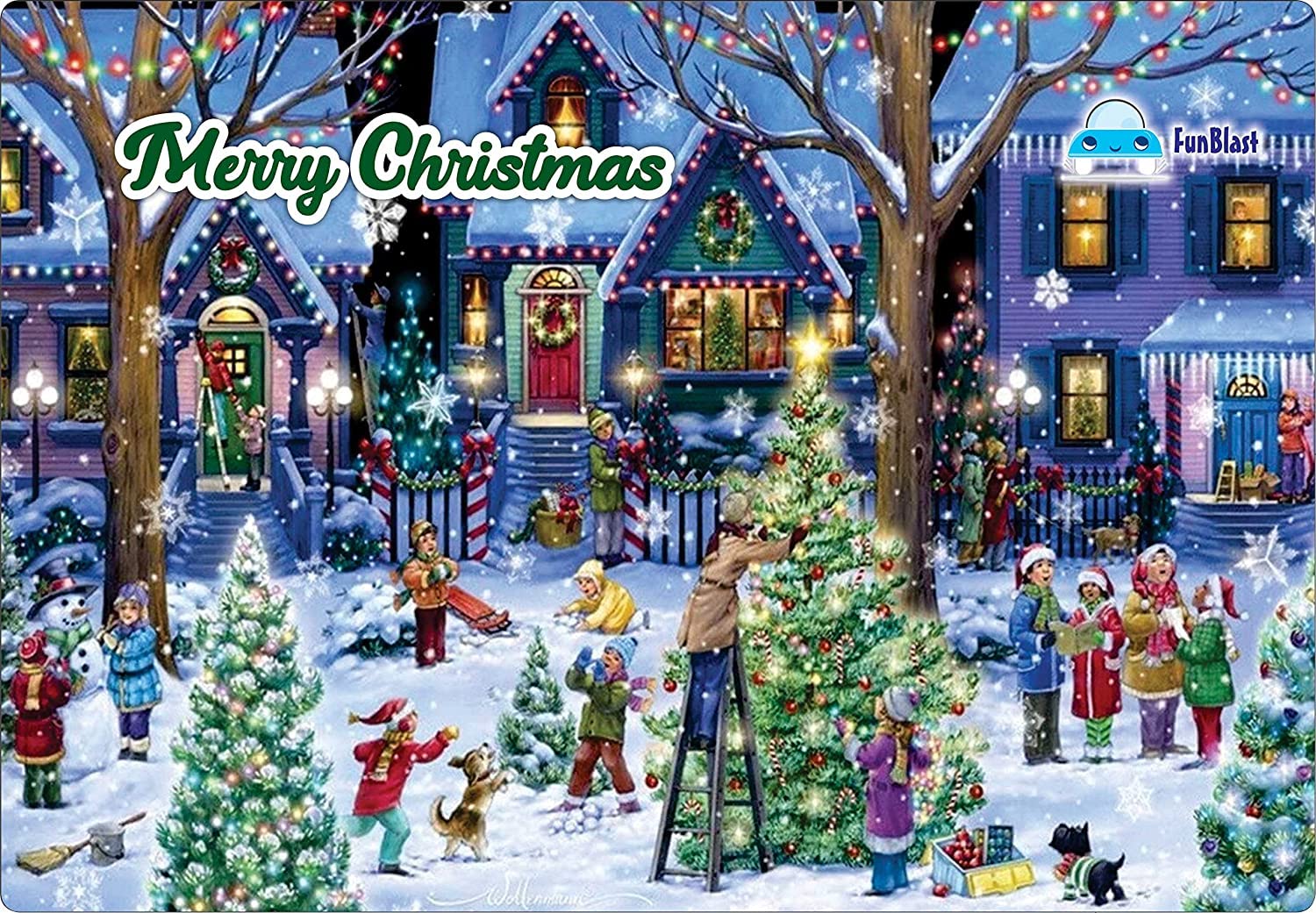 FunBlast Christmas Jigsaw Puzzle for Kids Ages 5+ | 30X22 cm Educational Toy | Holiday Family Game & Gift Idea for Boys Girls | Perfect for Christmas Parties, Indoor Activities & Brain Development