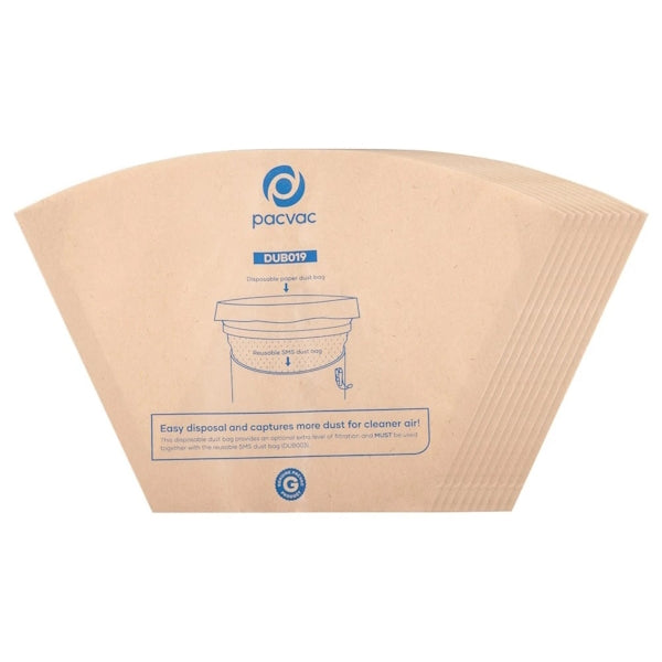 Pacvac Superpro 700 Disposable Vacuum Paper Dust Bags - 10 Pack (5L Capacity) | Ideal for Home Cleaning & Workshop Dust Collection