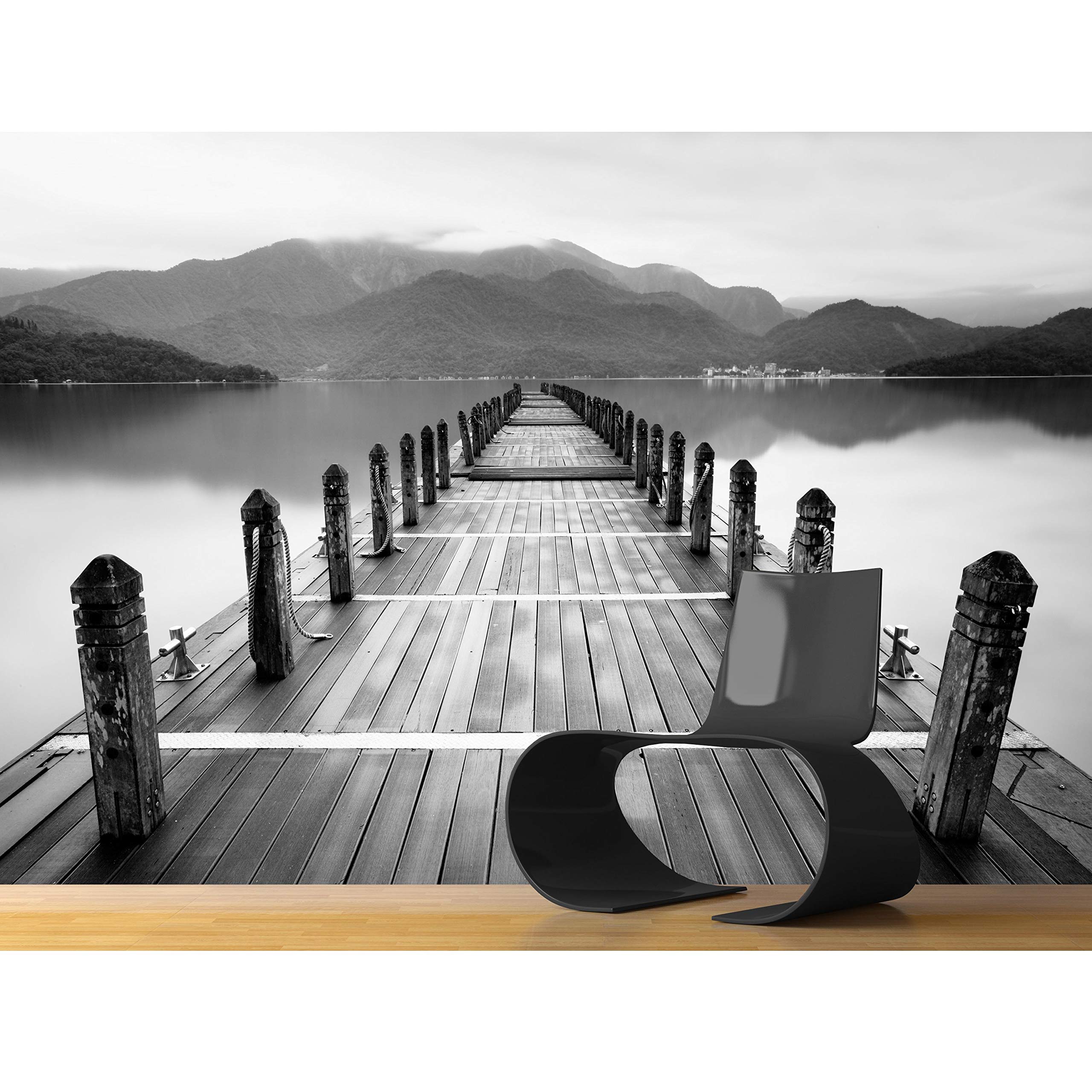 Stunning Black and White Bridge Mural Wall Art - 100
