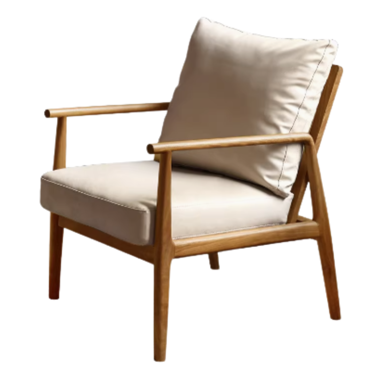 Premium Black Walnut Solid Wood Lounge Armchair with Matching Footstool - Handcrafted Comfort Chair for Living Room, Reading Nook & Relaxation Spaces