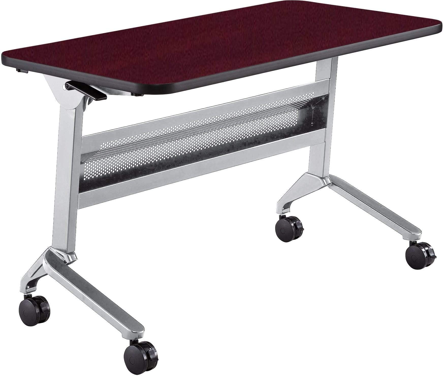 Safco Flip N Go 24 x 48 Inch Rectangular Training Table - Portable Folding Conference Table with Wheels [LF2448T] - Perfect for Meetings, Classrooms & Office Training Sessions