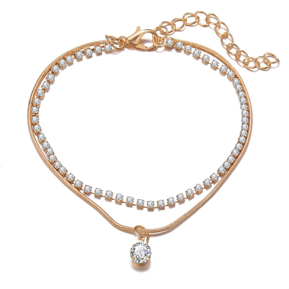 Bohemian Beads Anklets for Women - Boho Style Cubic Zirconia Ankle Bracelet Jewelry | Perfect for Beach, Summer & Festival Outfits