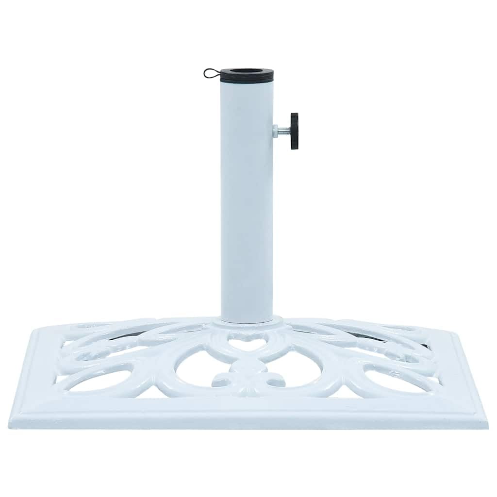 Heavy Duty 26.5 lbs Cast Iron Umbrella Base - 19.3 Inch White Outdoor Patio Stand for Market Umbrellas, Perfect for Garden, Deck, Poolside and Backyard Use