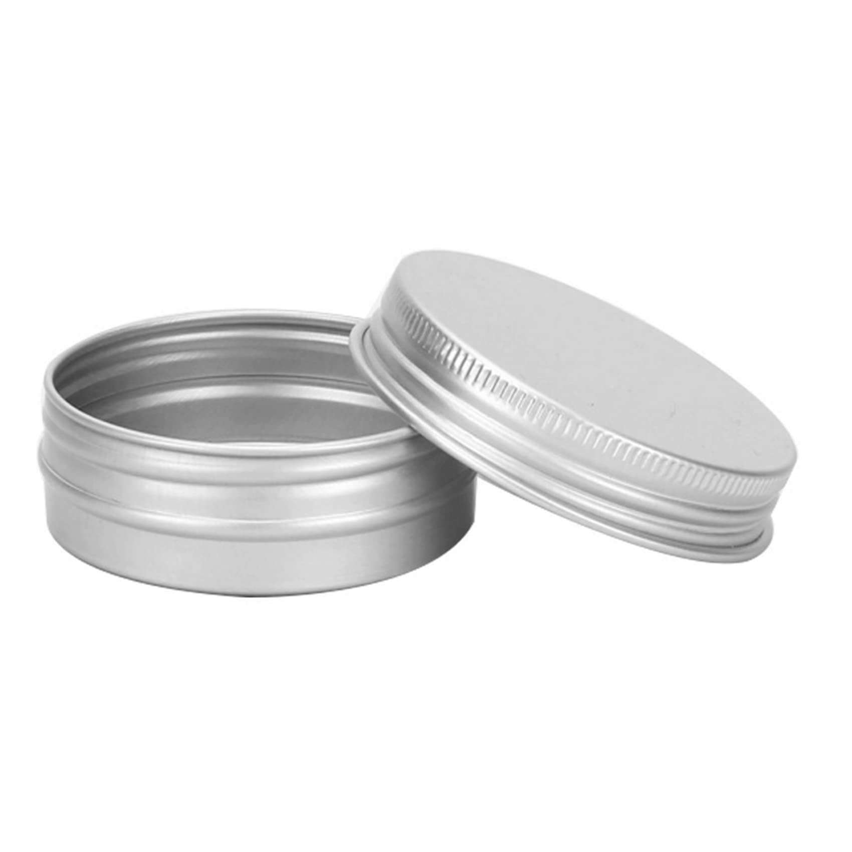 30ml Silver Small Aluminum Round Lip Balm Containers with Screw Cap - Pack of 48 for DIY Lip Balm, Candles, Tea & Essential Oils - Perfect for Home Crafting, Gifts & Small Business Packaging