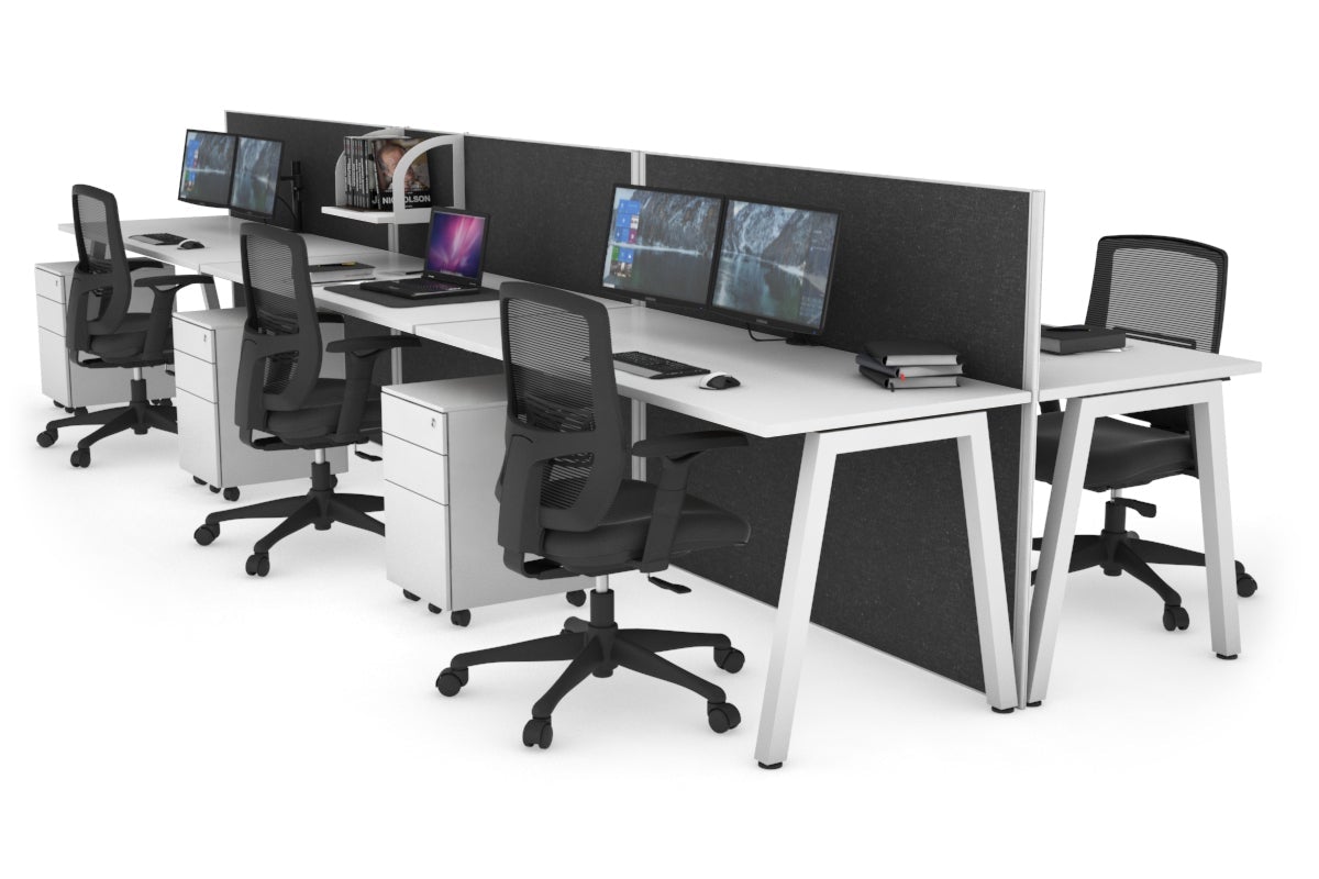 Horizon Quadro 6-Person Office Workstation Bench with A-Legs - 1400mm x 700mm (55