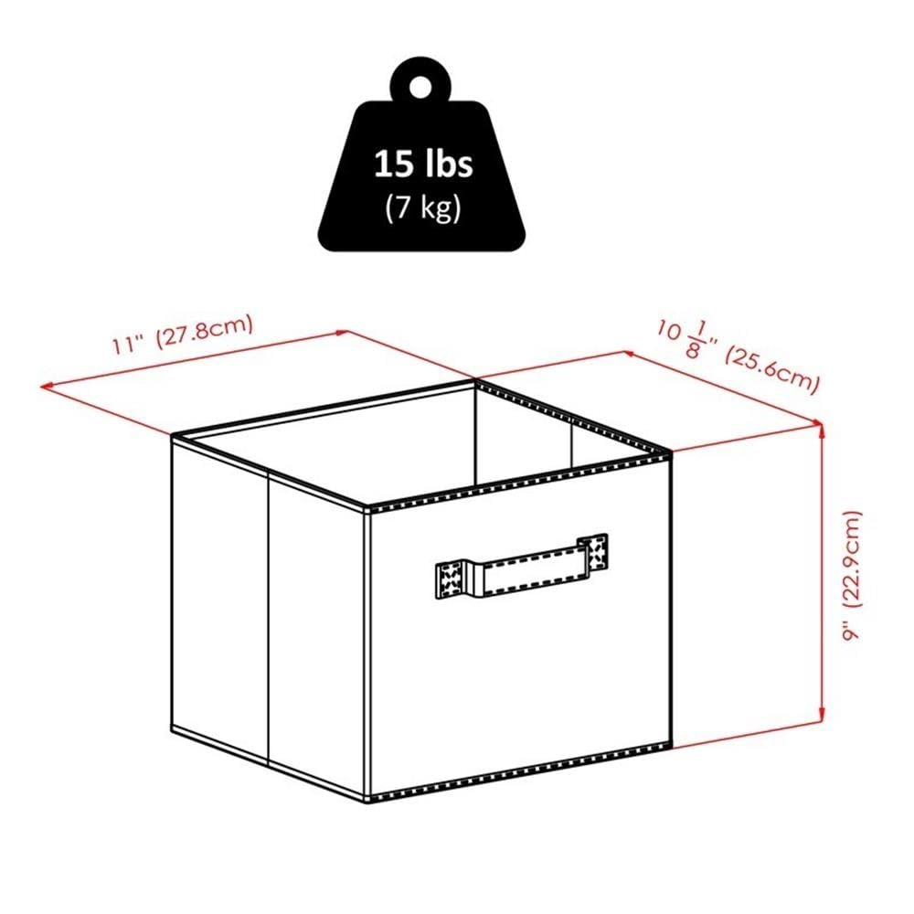 Winsome Timothy 7-Piece Storage Set with 3x3 Grid Shelf & 6 Fabric Baskets - Perfect for Home Organization, Nursery, and Closet Storage