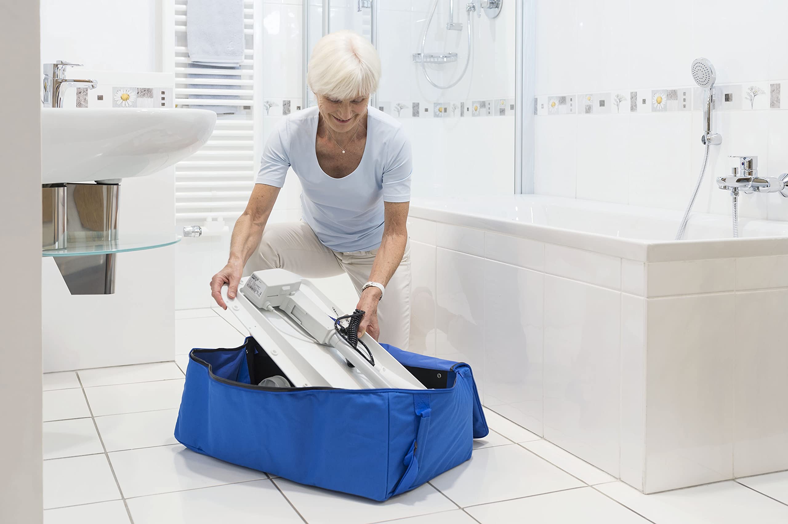 Aquatec Bath Lift Carry Bag with Wheels - Durable Waterproof Storage for Bathroom Safety Equipment, Easy Transport for Elderly & Disabled - Perfect for Home Care & Mobility Assistance