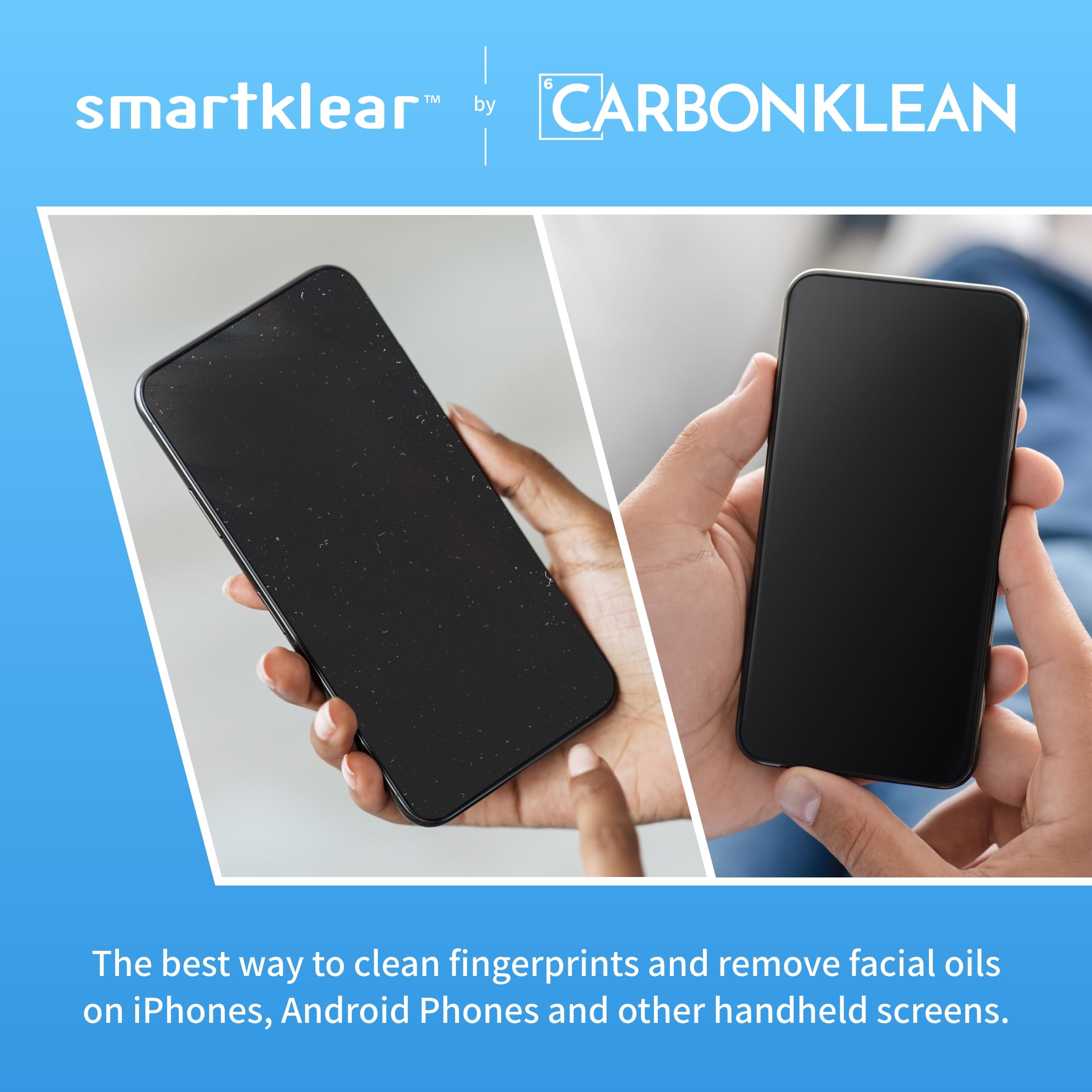 SmartKlear Smart Phone Screen Cleaner - Premium Carbon Microfiber Technology for iPhone, Android & All Devices - Purple (1 Pack) - Perfect for Home, Office & Travel Use