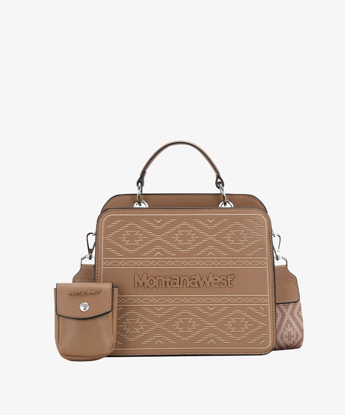 Montana West Embroidered Aztec Tote Bag for Women - Stylish Large Handbag with Southwestern Pattern - Perfect for Work, Travel & Shopping