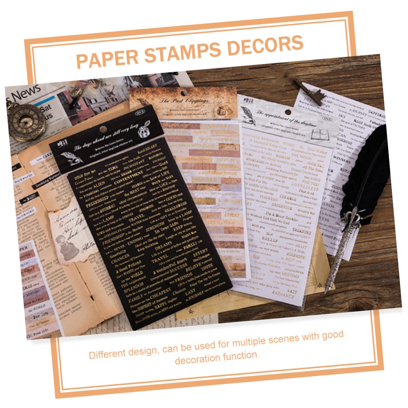 VILLCASE 20 Sets Craft Stickers - English Letter Stickers, Paper Stamps & Decorative Stickers for Scrapbooking, Journaling, DIY Projects & Home Decor | Multifunctional Stationery Supplies
